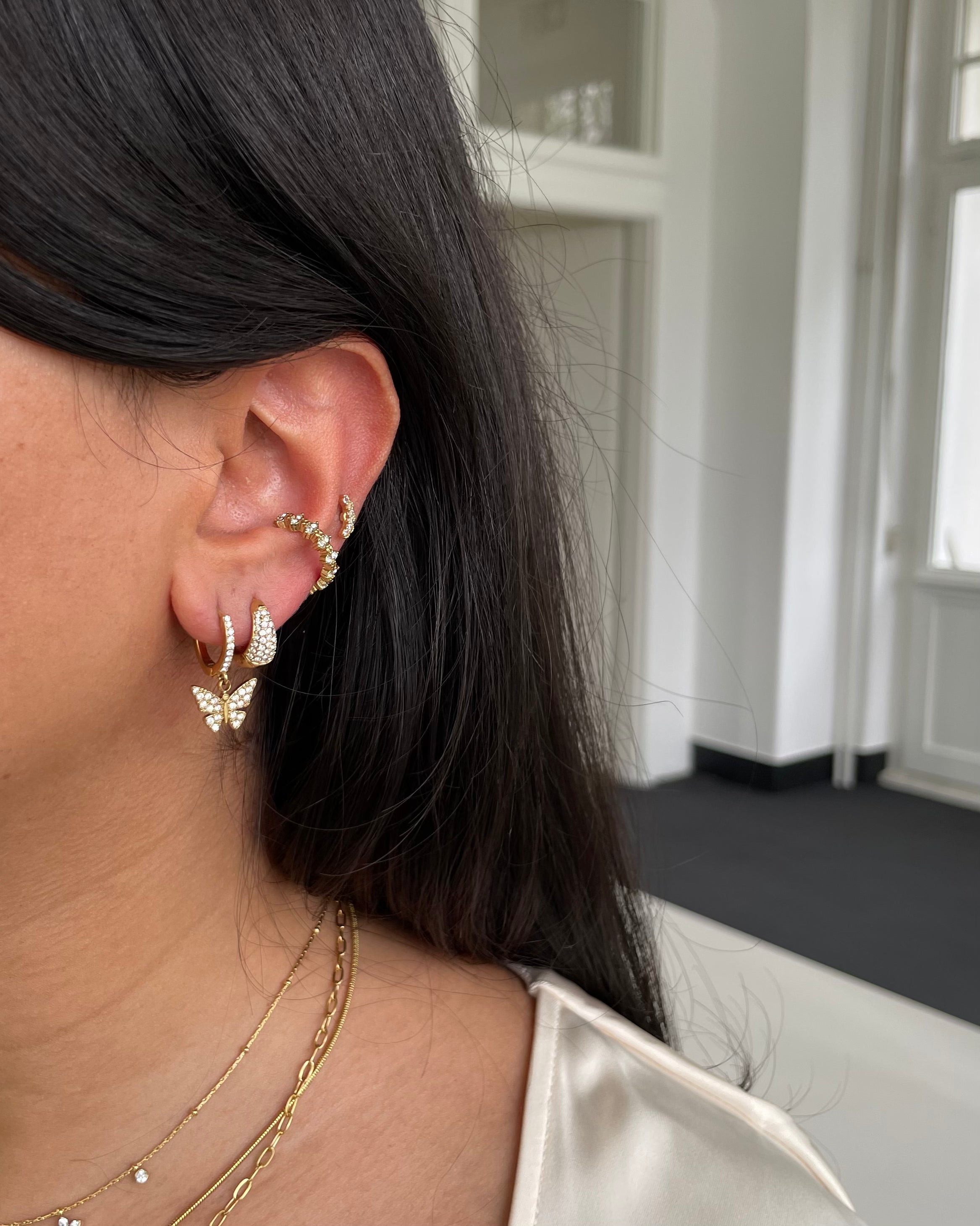 Damla Parıltılı Küpeler 8mm