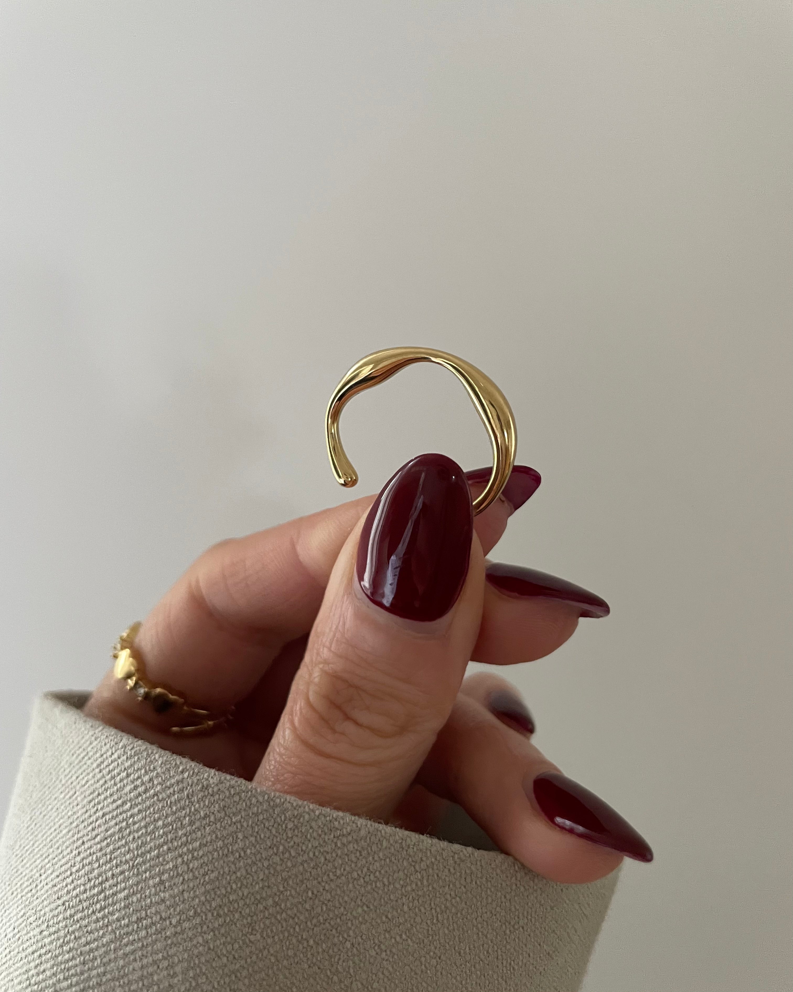 Ring Fine Wave -18K vergoldet