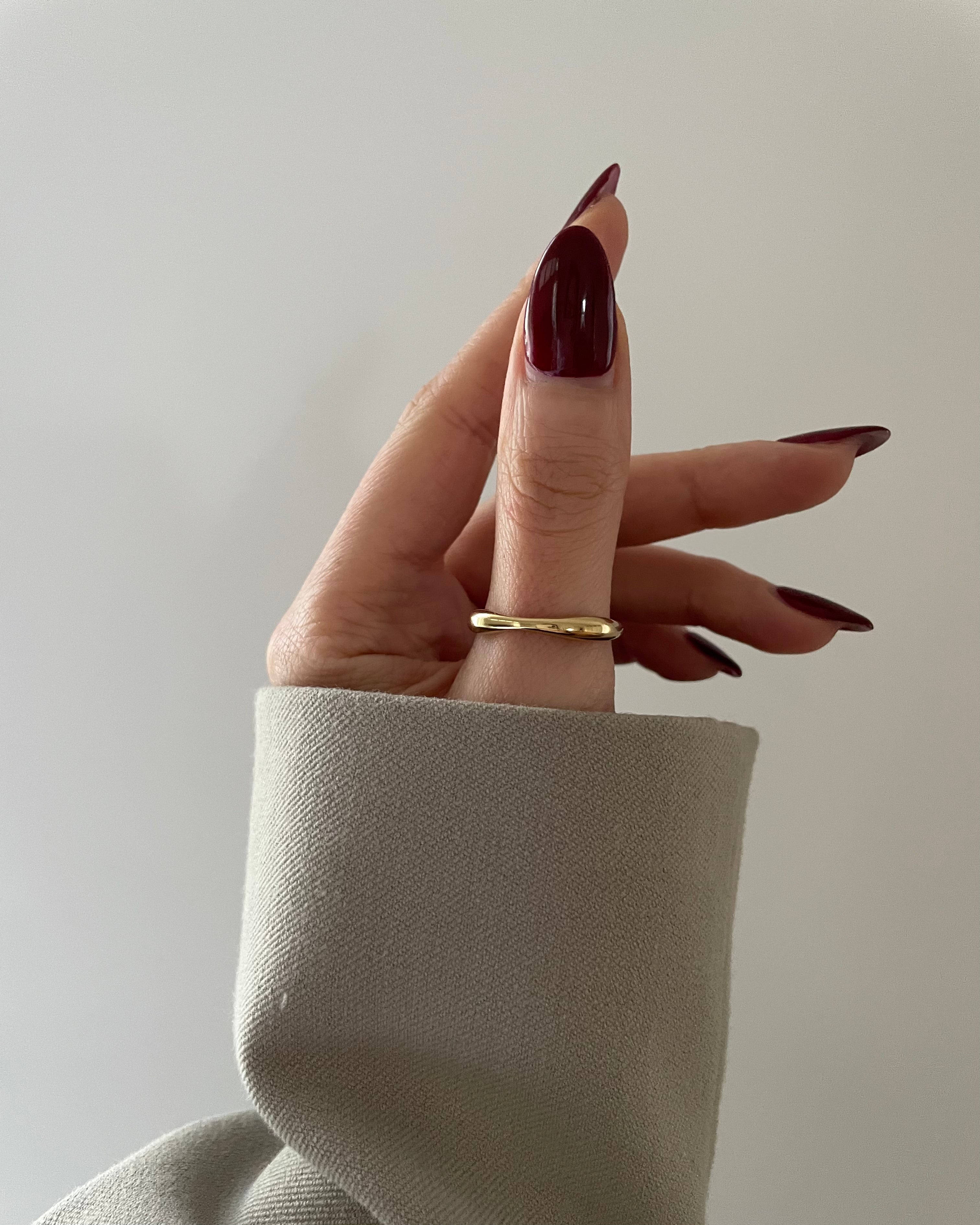 Ring Fine Wave -18K vergoldet