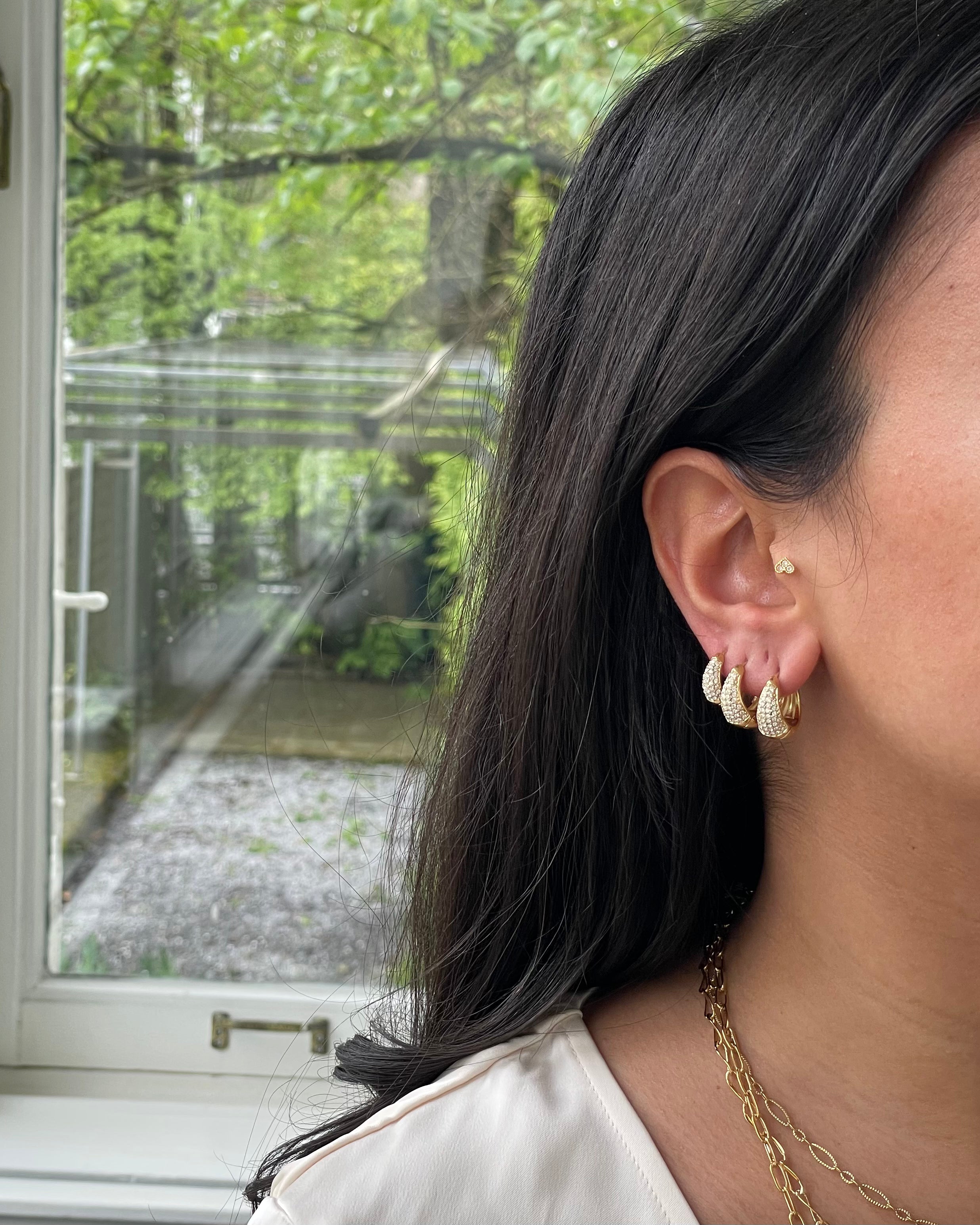 Damla Parıltılı Küpeler 12mm