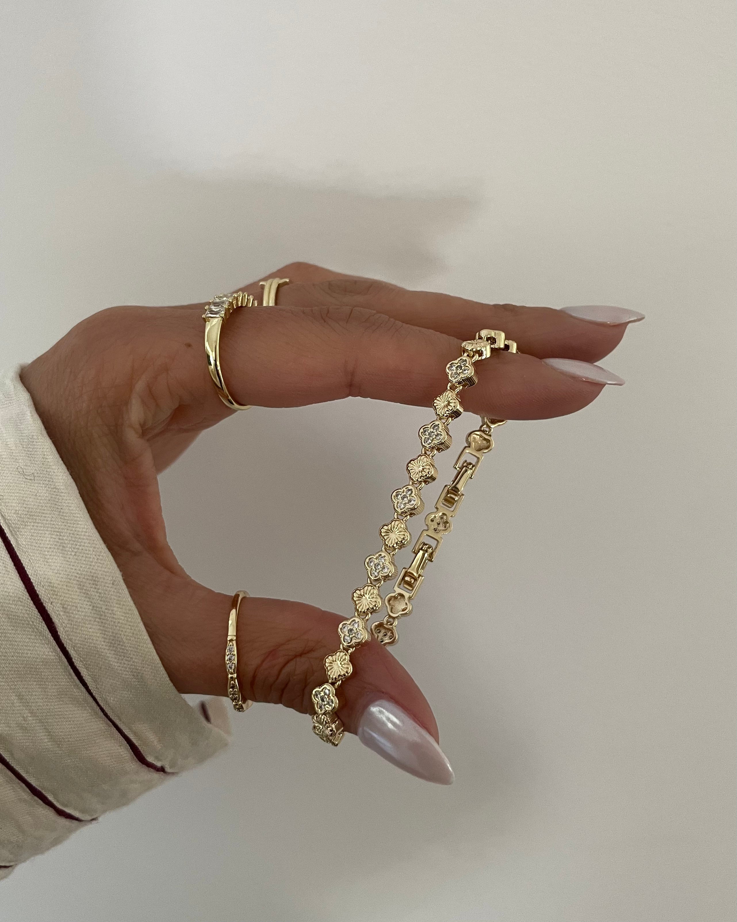 Armband VIP Mini Clovers -14K vergoldet