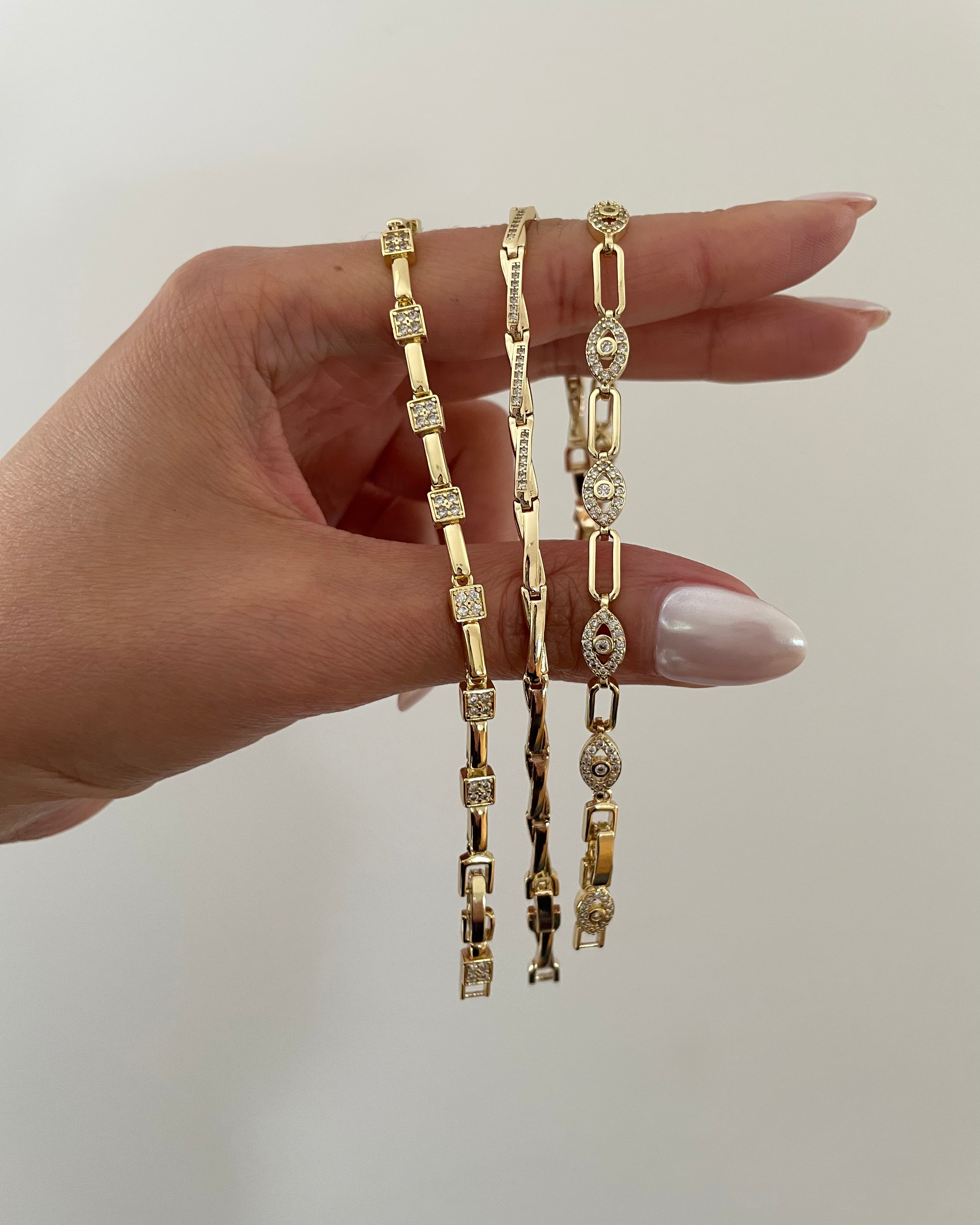 Armband VIP Line Cube -14K vergoldet