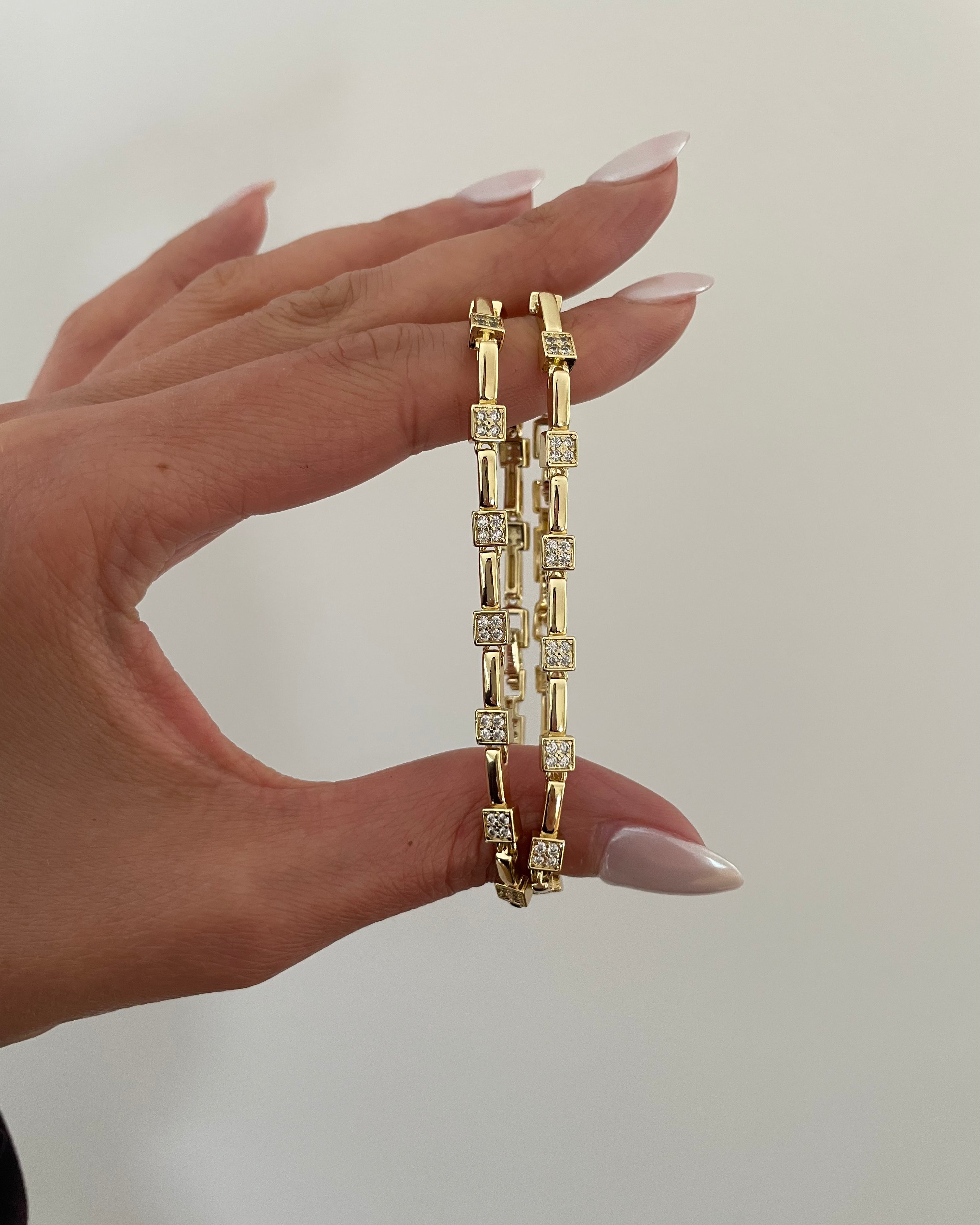 Armband VIP Line Cube -14K vergoldet