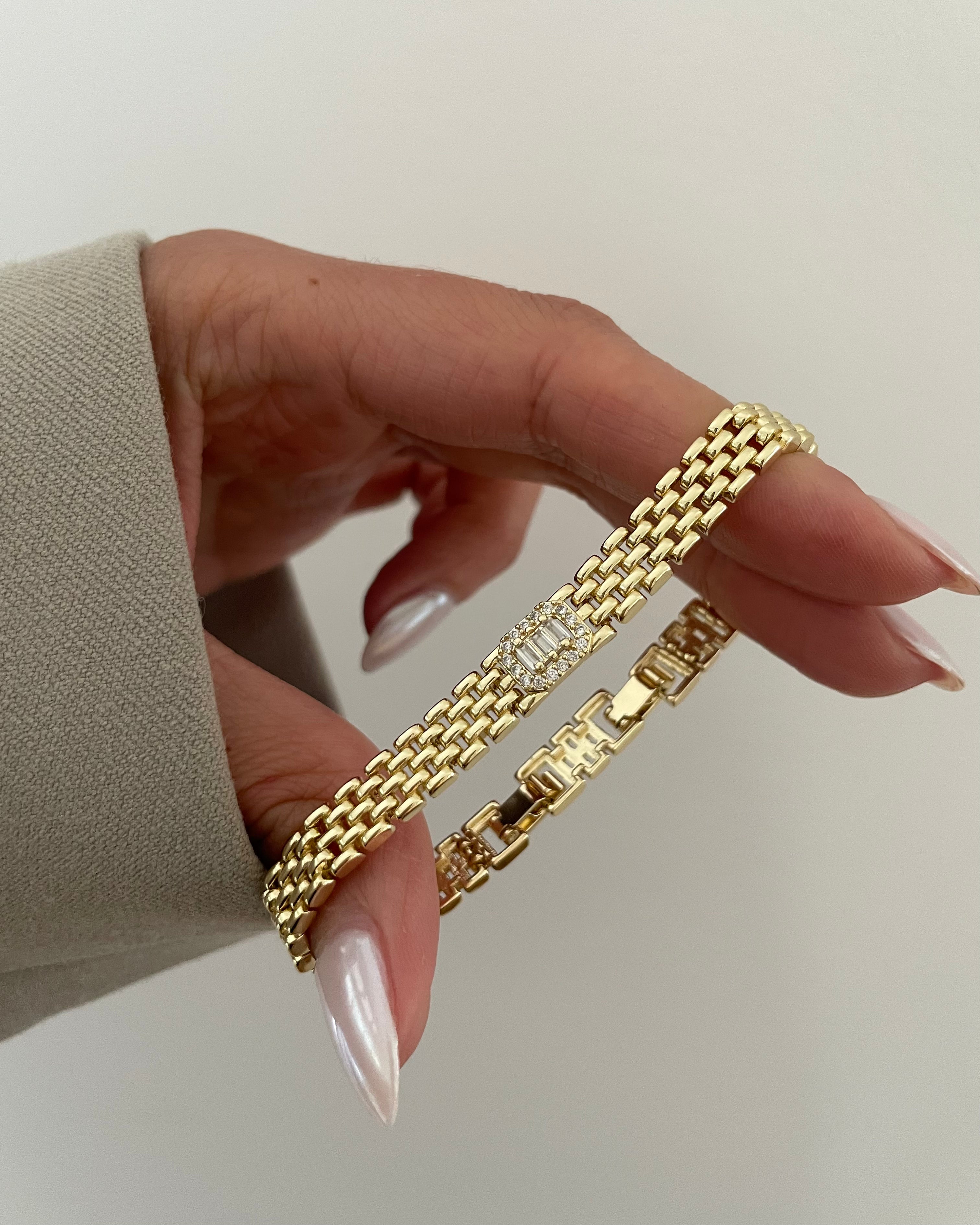 Armband VIP Watch Band Baguette -14K vergoldet