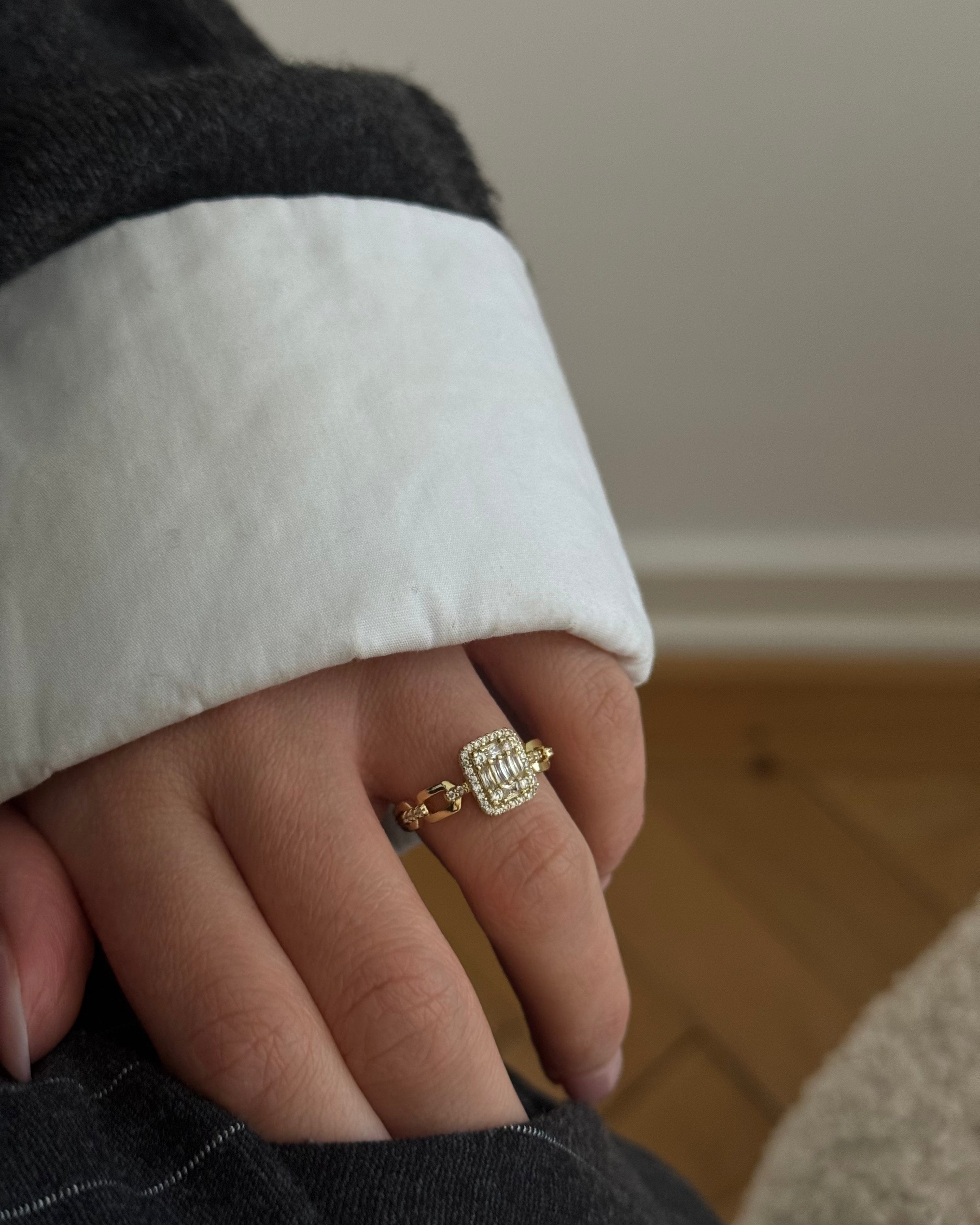 Ring VIP Baget Cubic -14k vergoldet