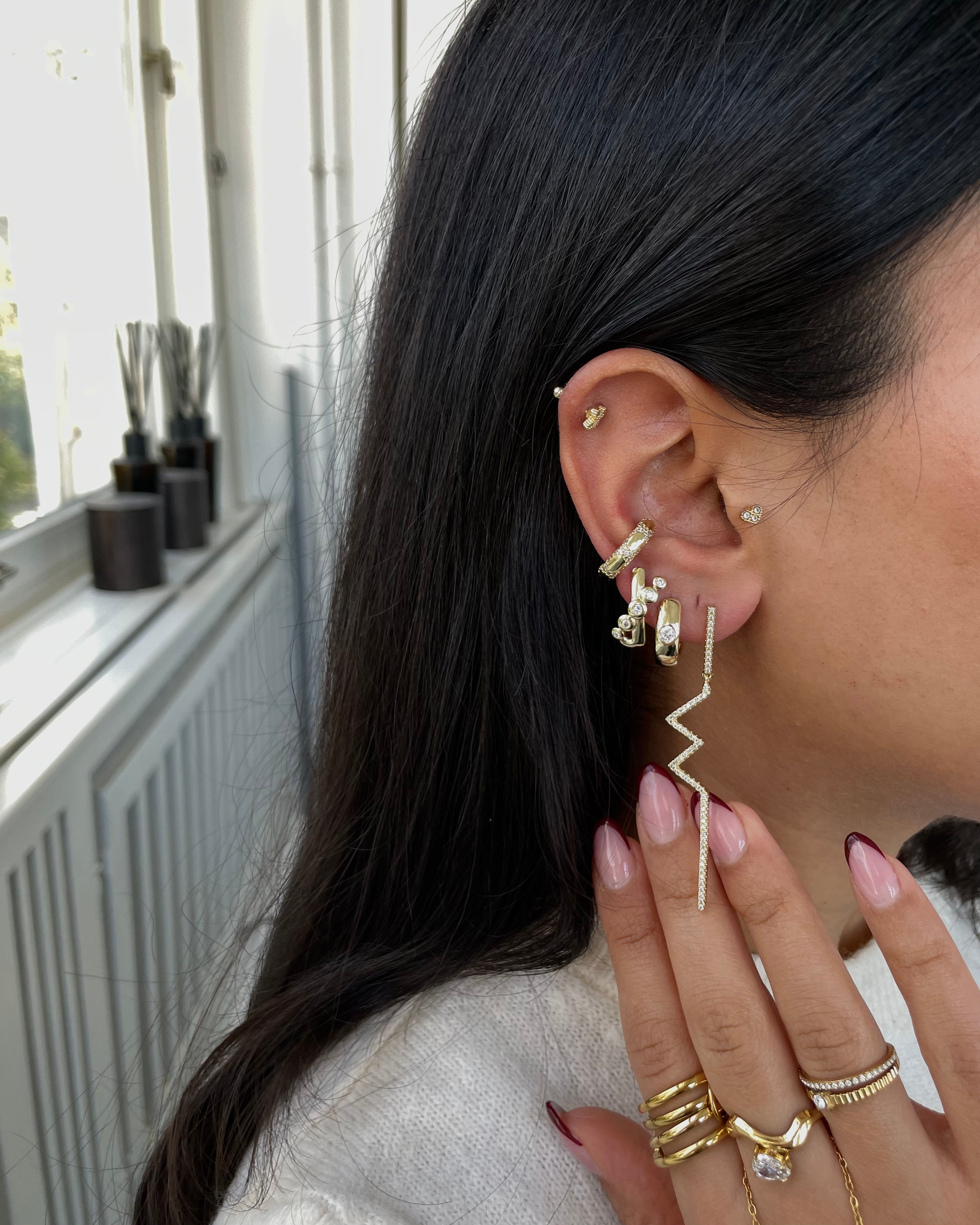 Ohrringe VIP Zack -14K vergoldet