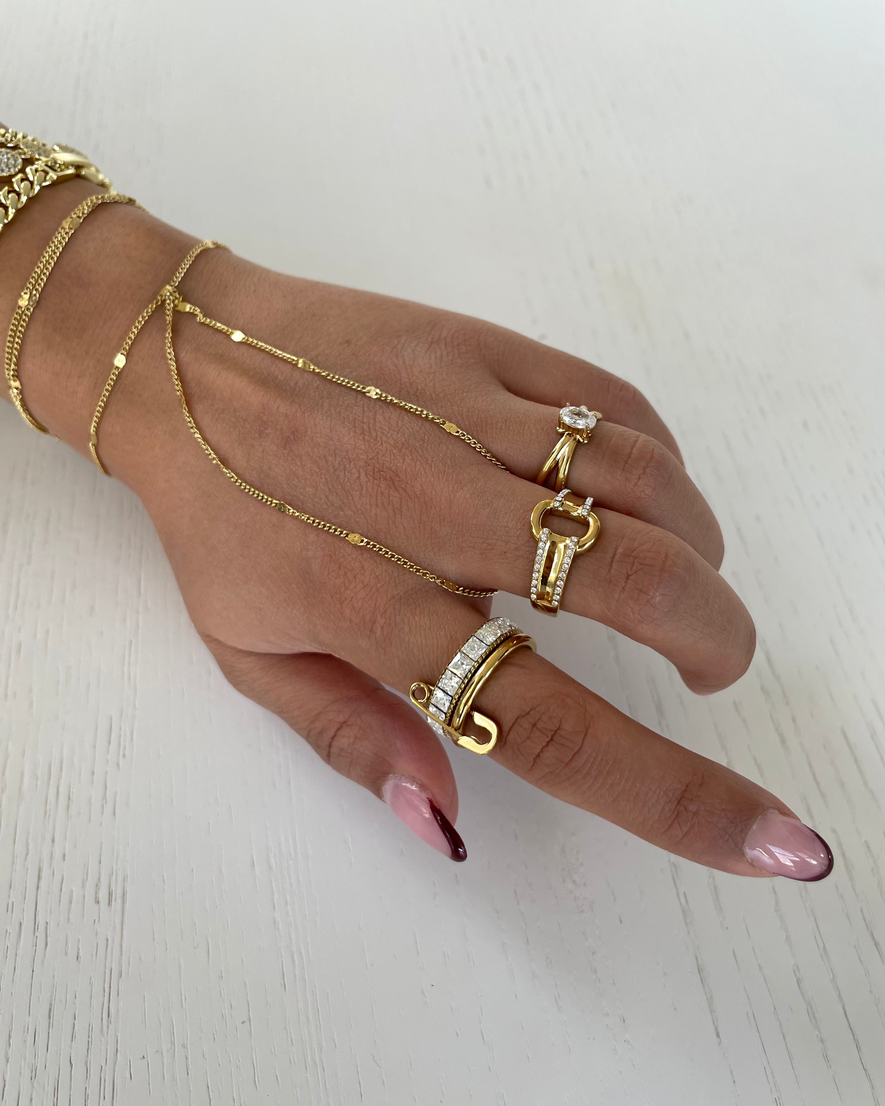 Ring Cube Lock Safety -18K vergoldet