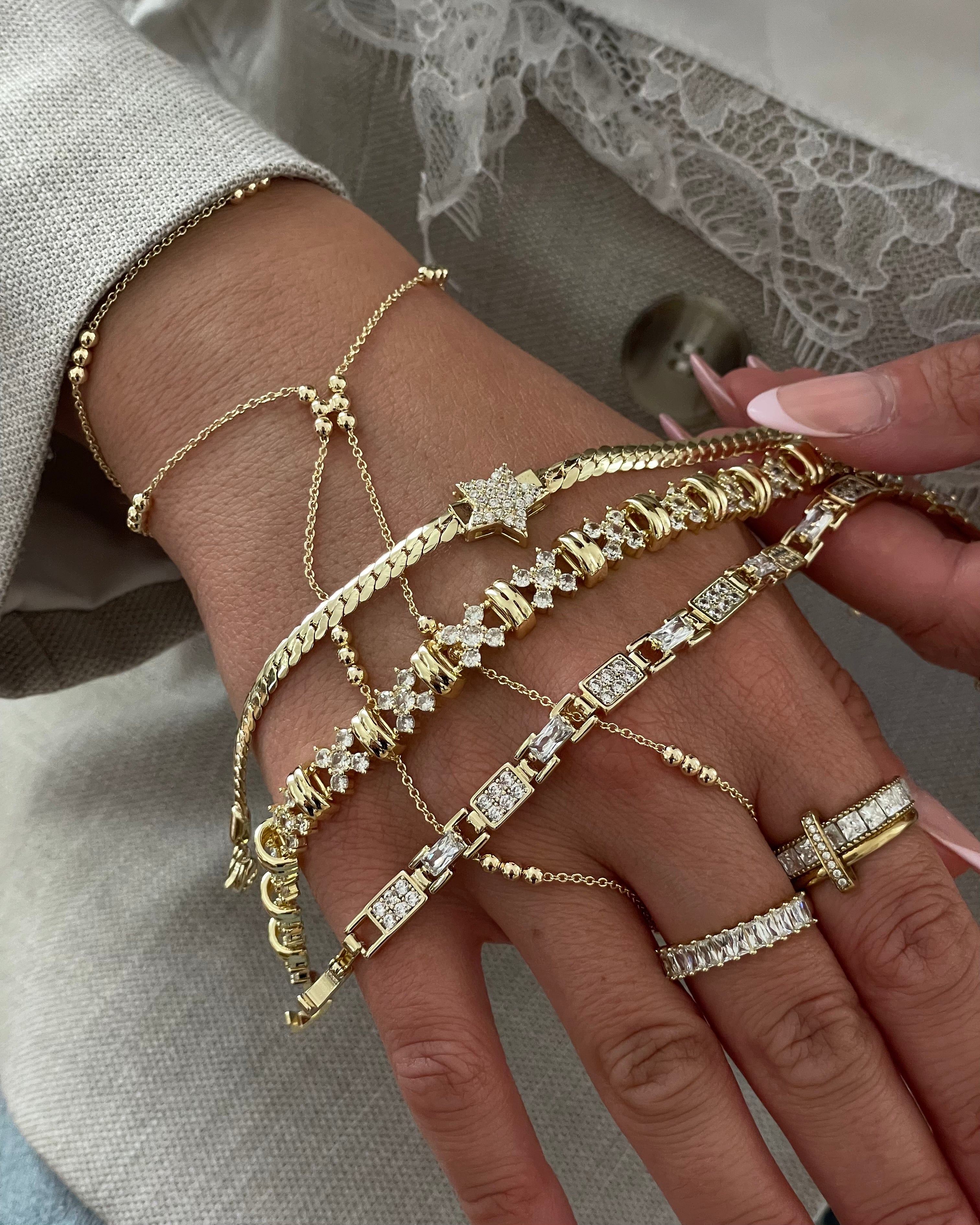 Armband VIP Flower Cube -14K vergoldet