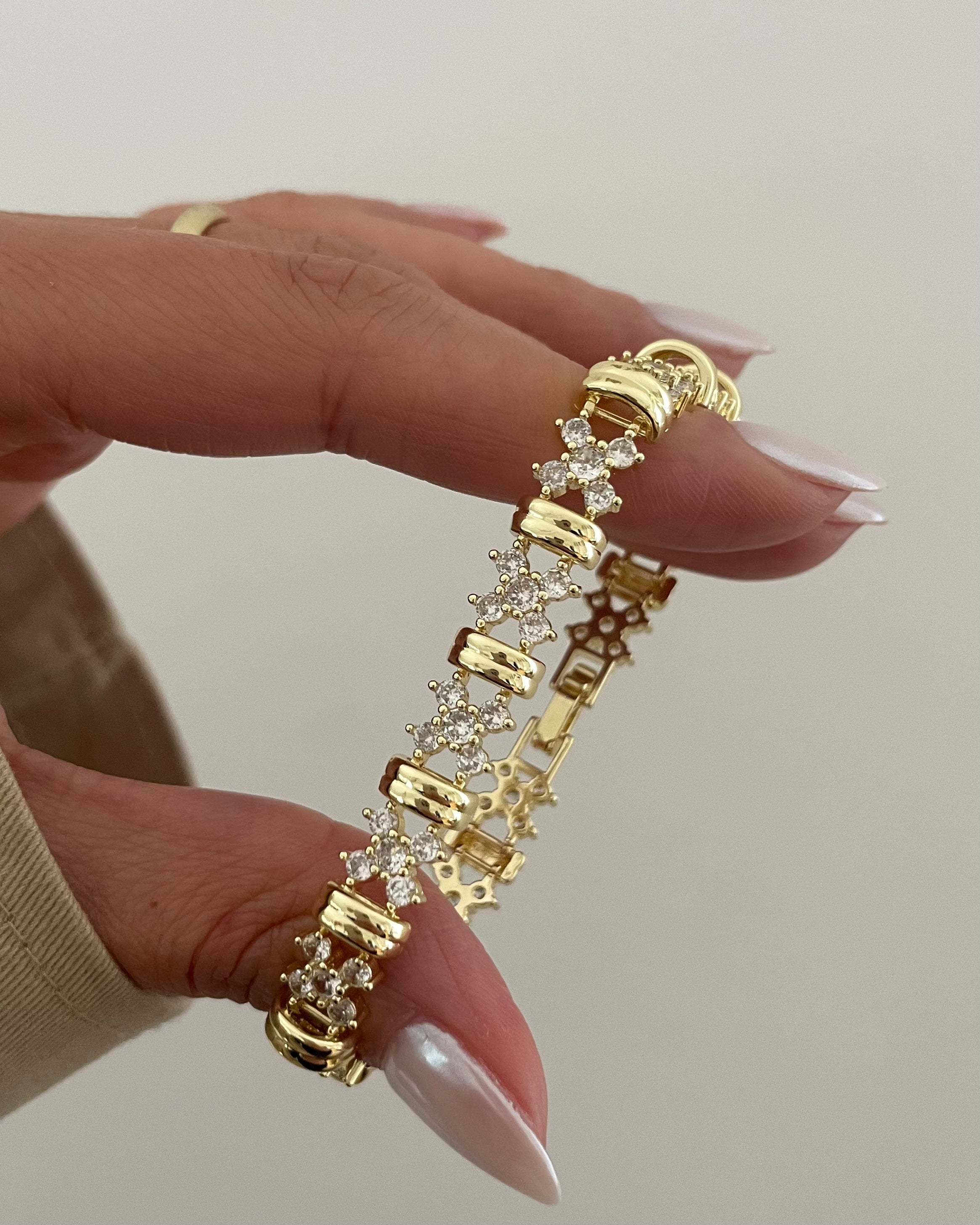 Armband VIP Flower Cube -14K vergoldet