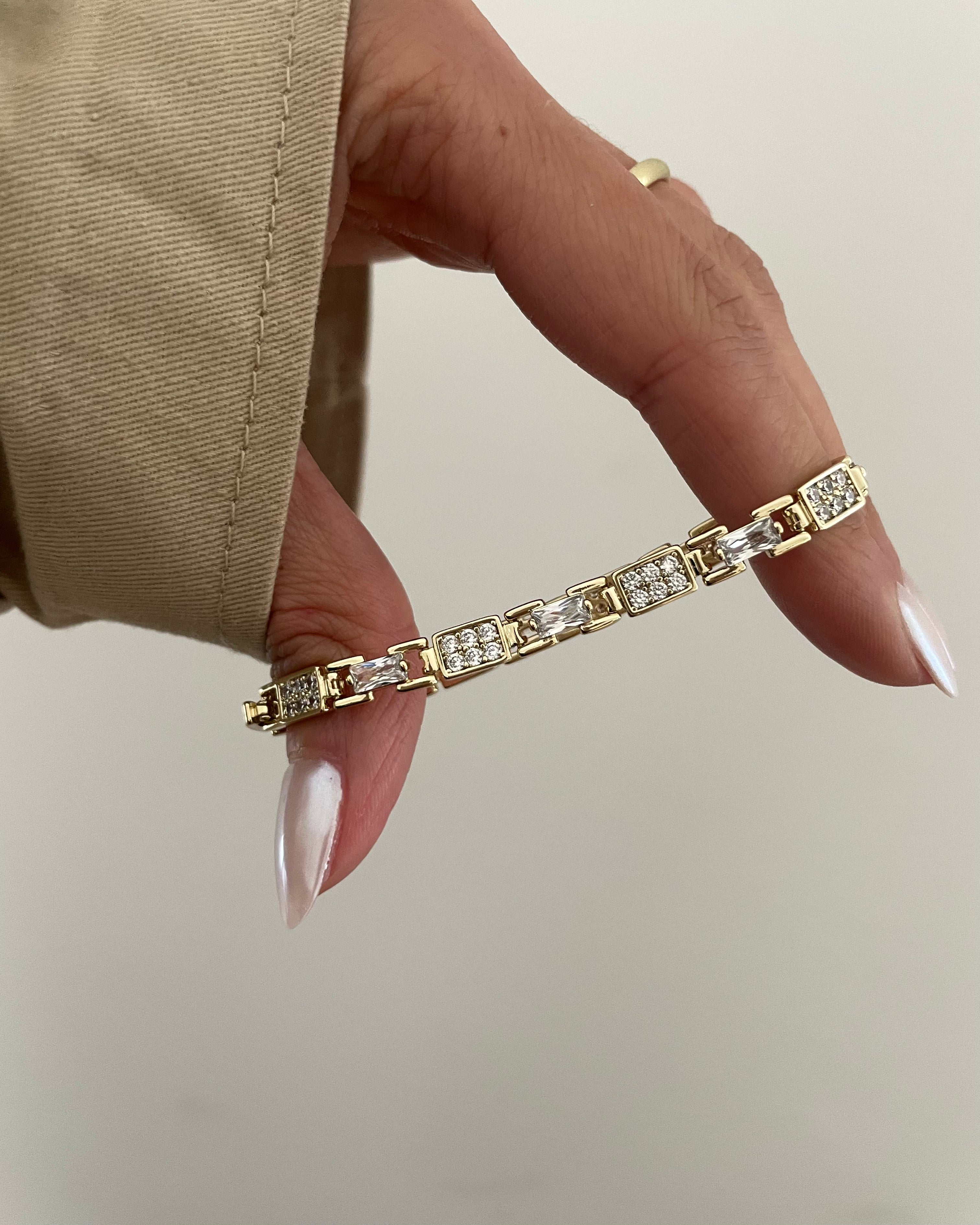 Armband VIP Chic Baguette -14K vergoldet