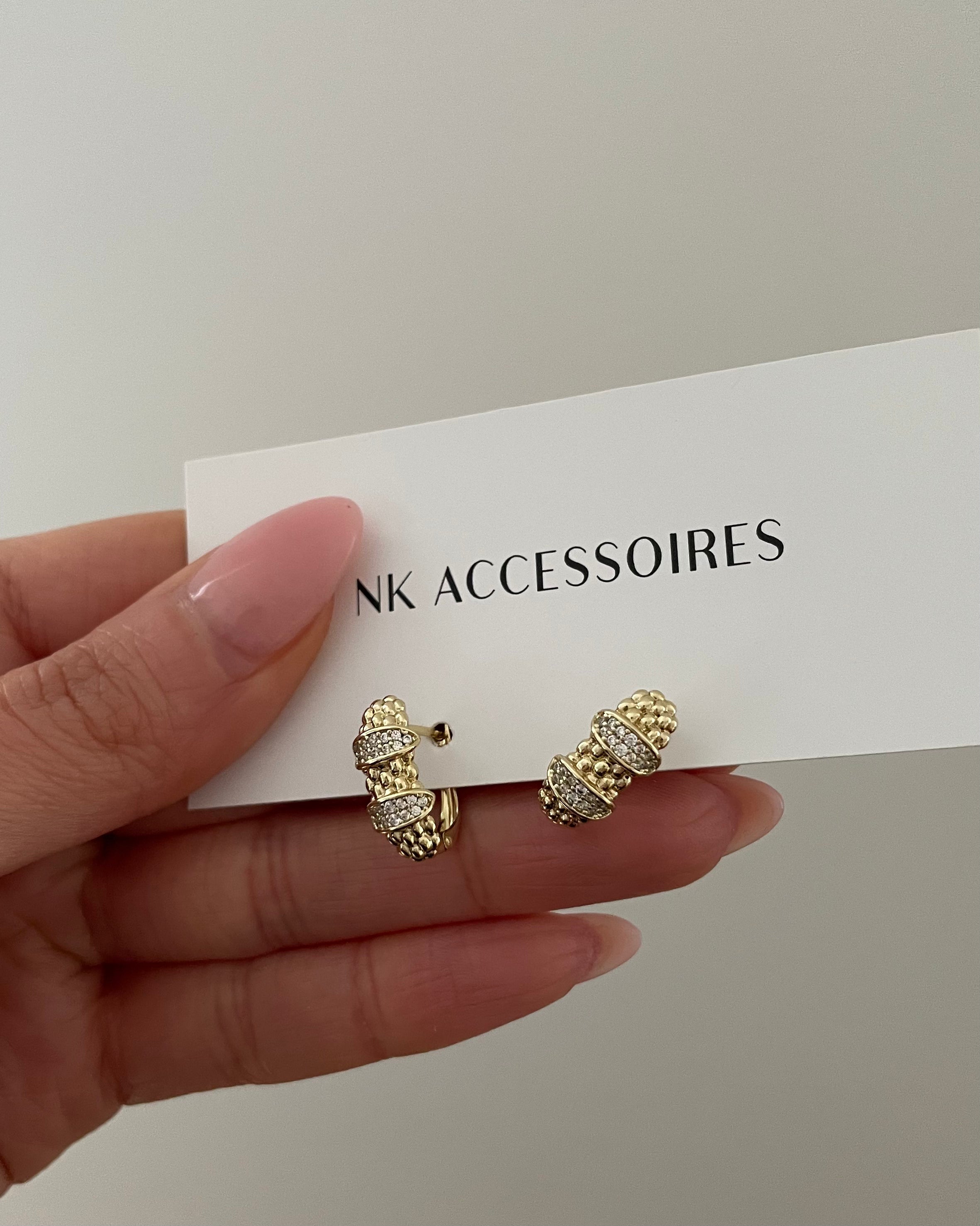 Ohrringe Square Shine -14K vergoldet