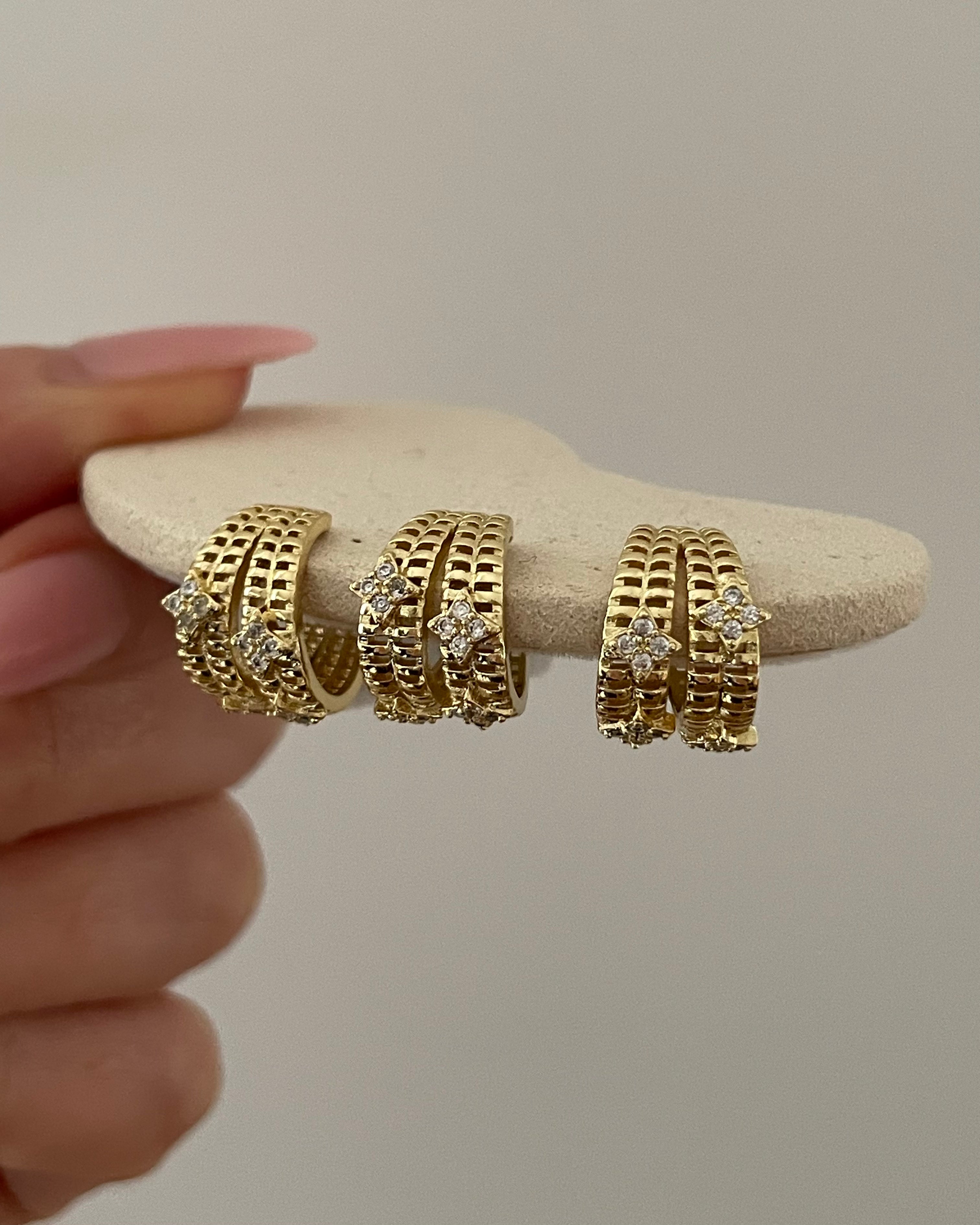 Earcuff Layer Flower -14K vergoldet