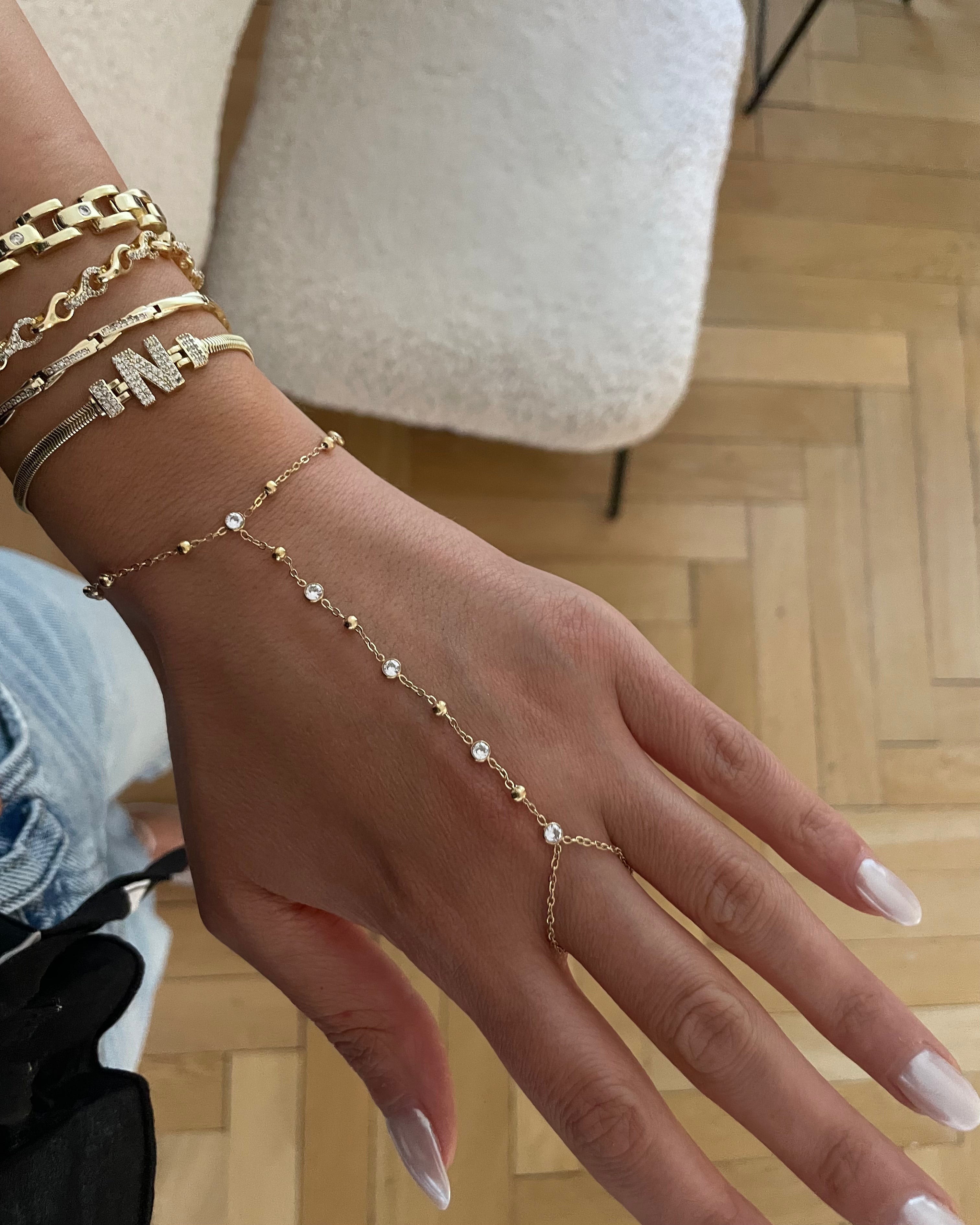 Hand ChainDiamonds Golden - 18K vergoldet