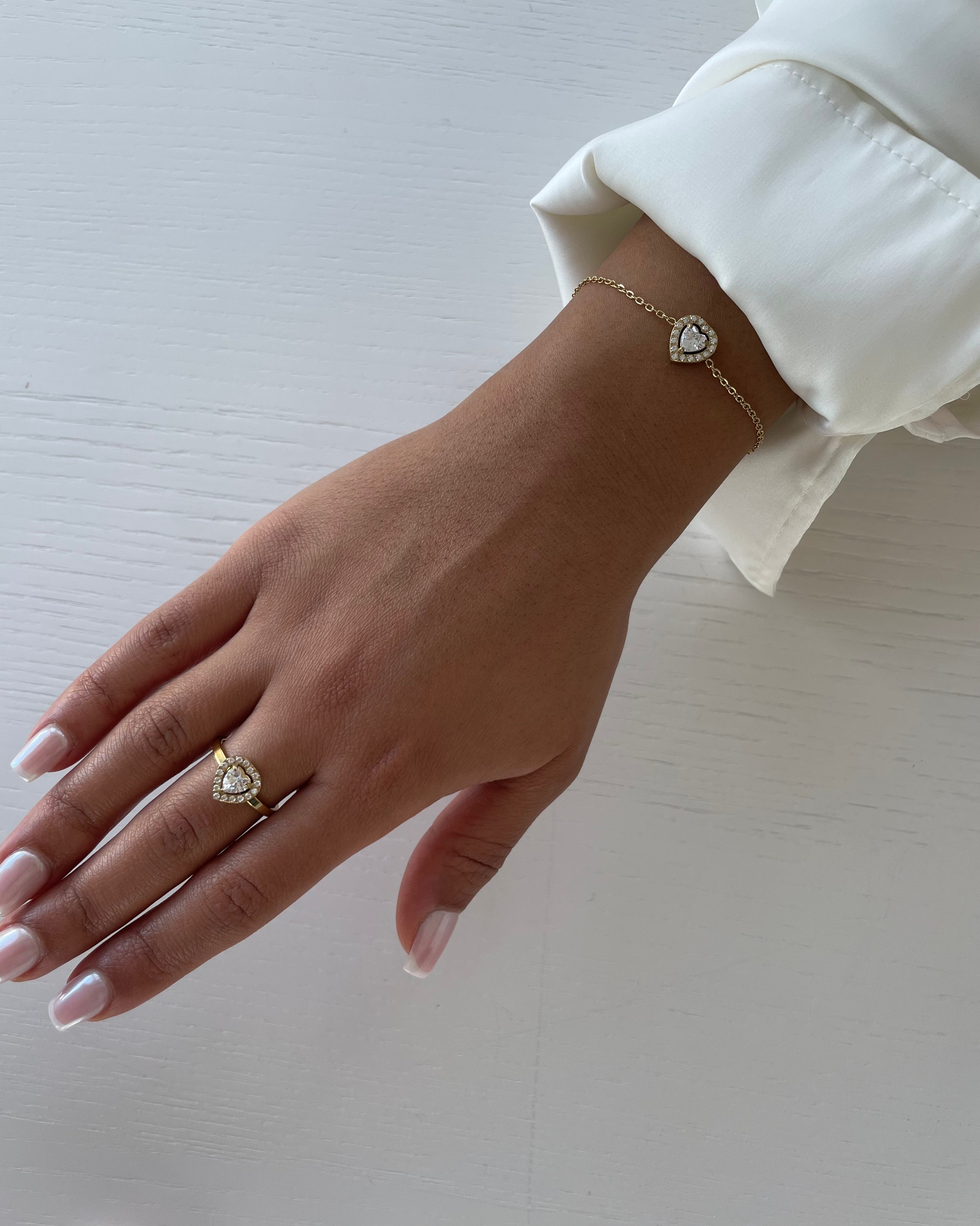 Armband Diamond Heart Weiß