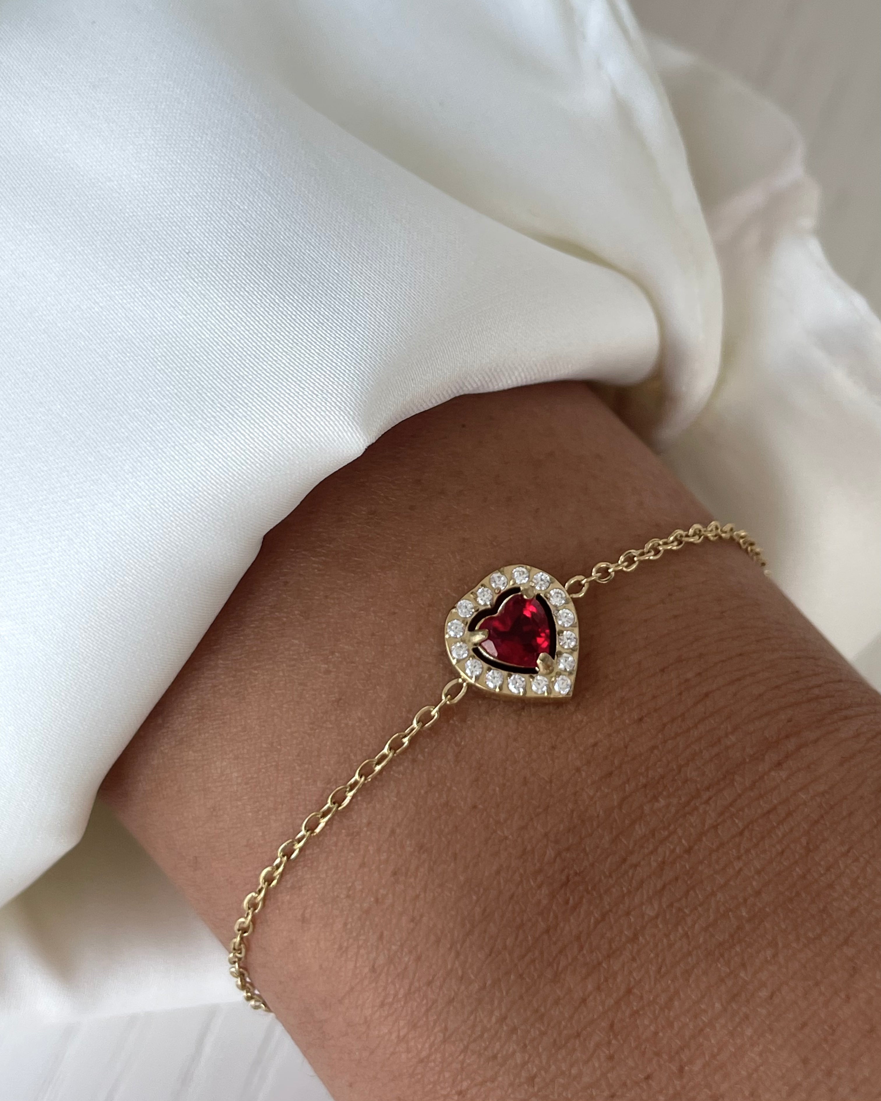 Armband Diamond Heart Rot