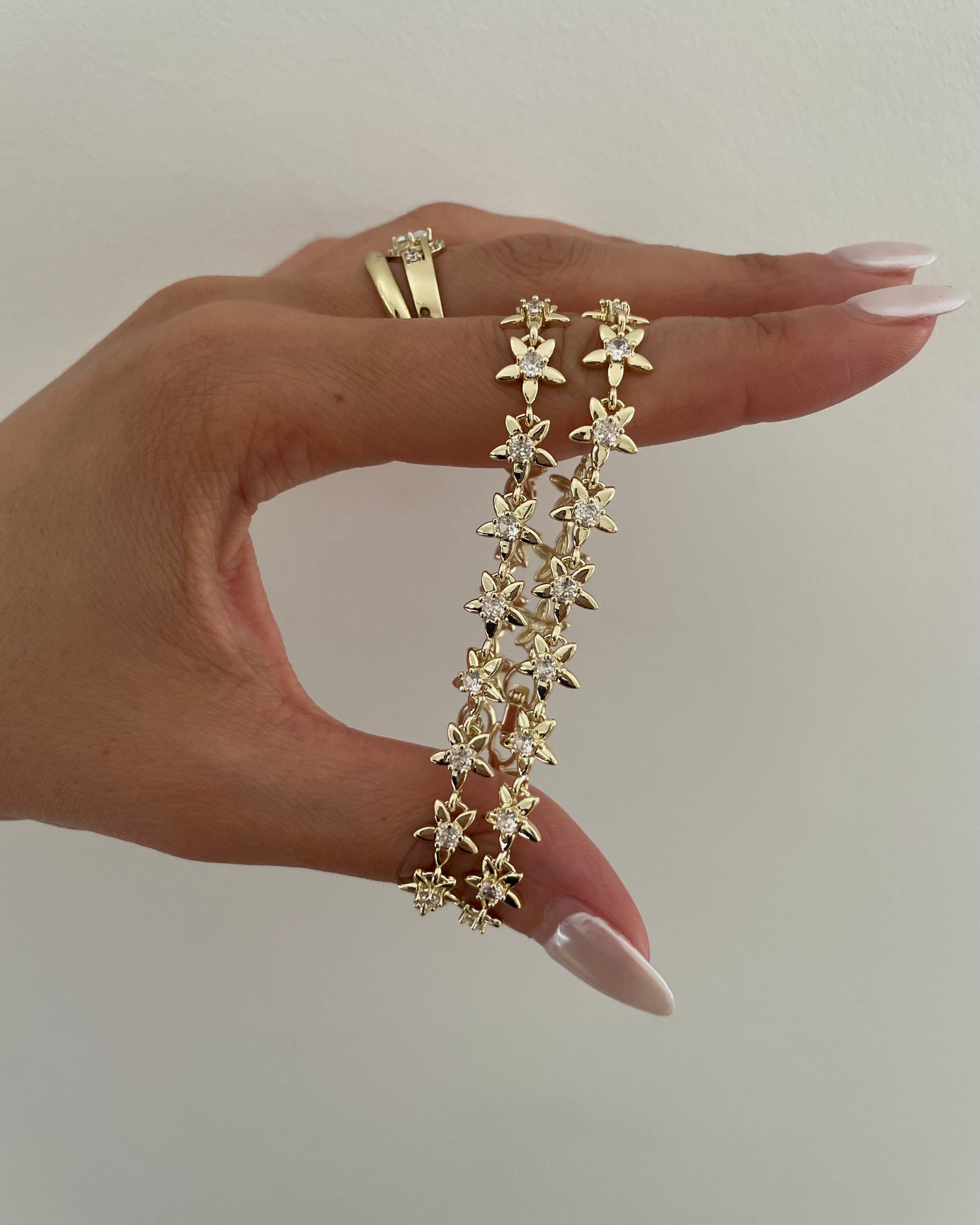 Armband VIP Flower Stone -14K vergoldet