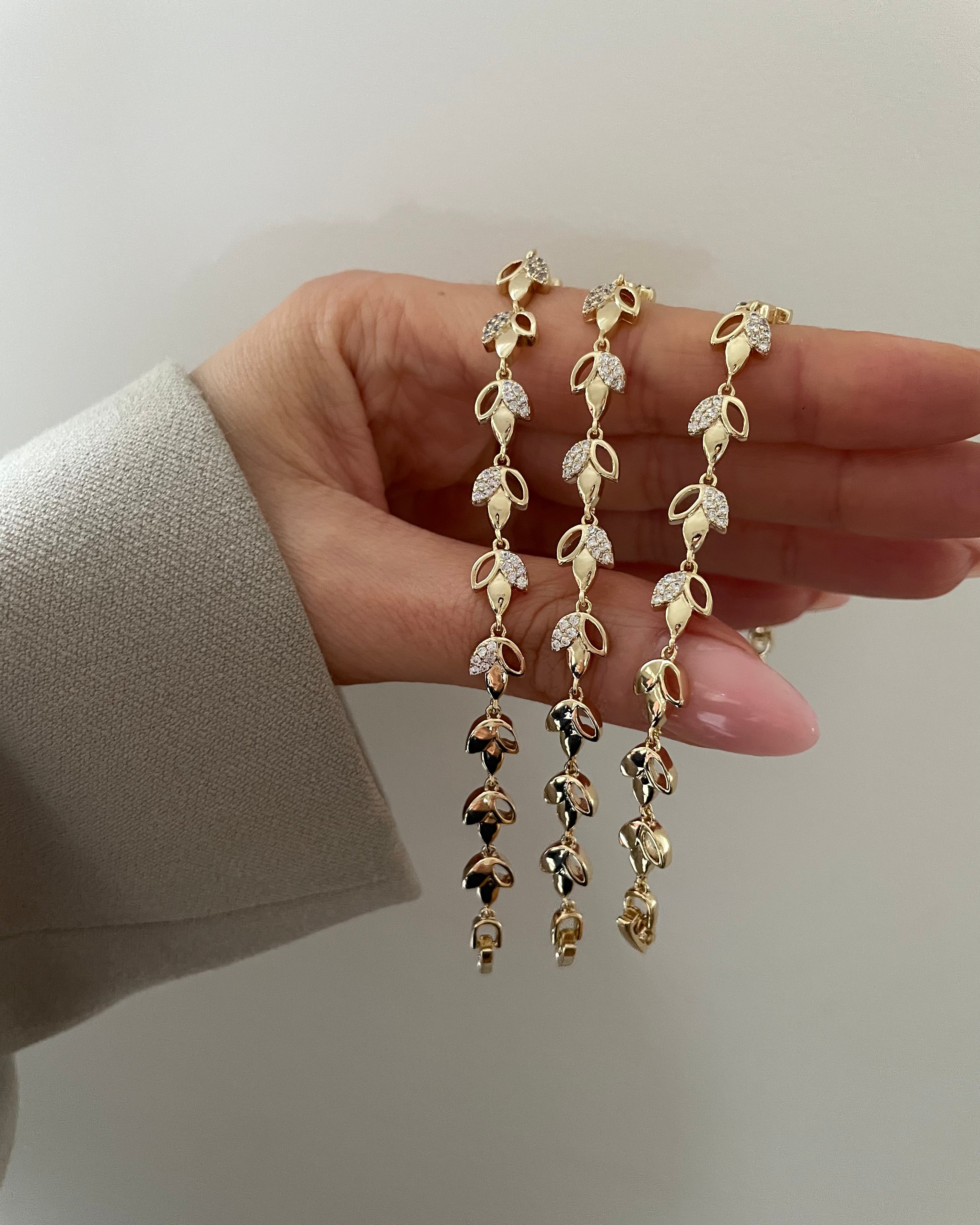 Armband VIP Leaf -14K vergoldet