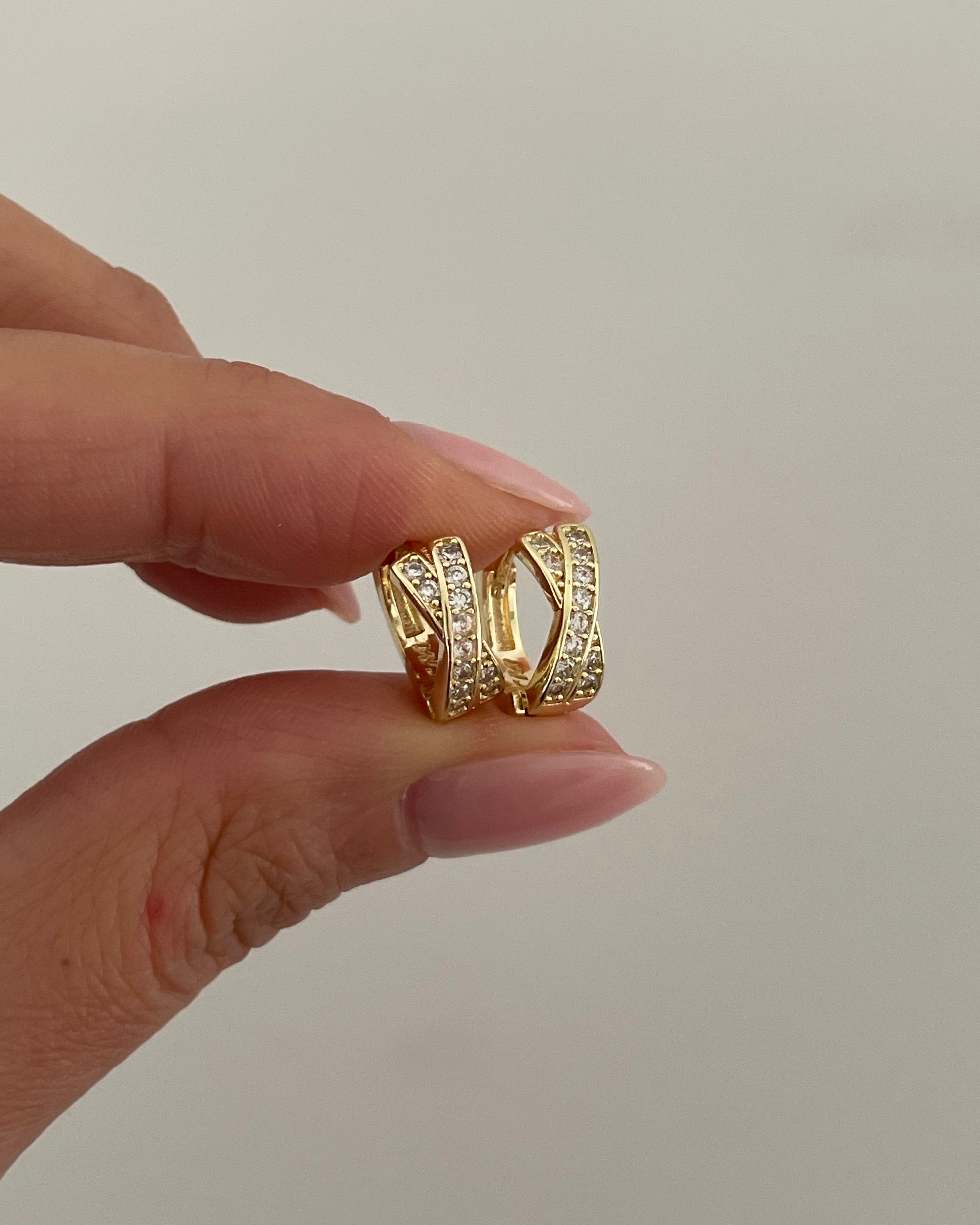 Creolen X Bold -14K vergoldet