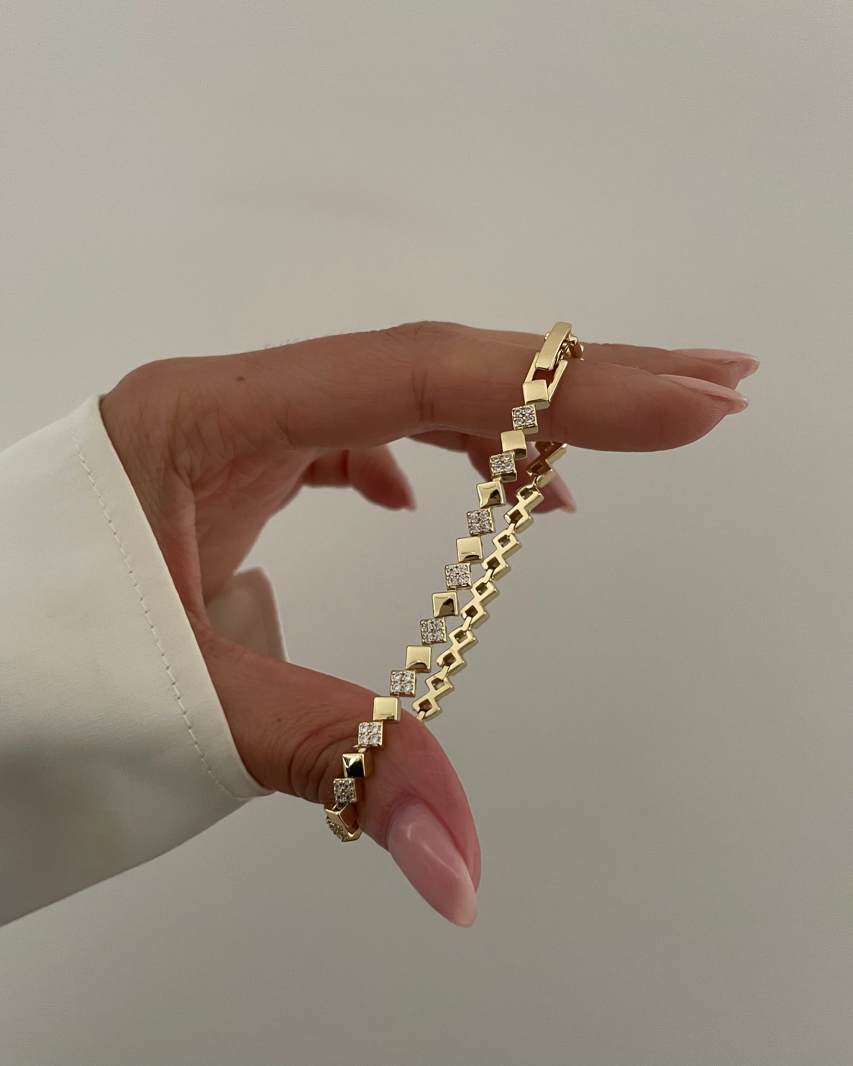 Armband VIP Mini Cube -14K vergoldet