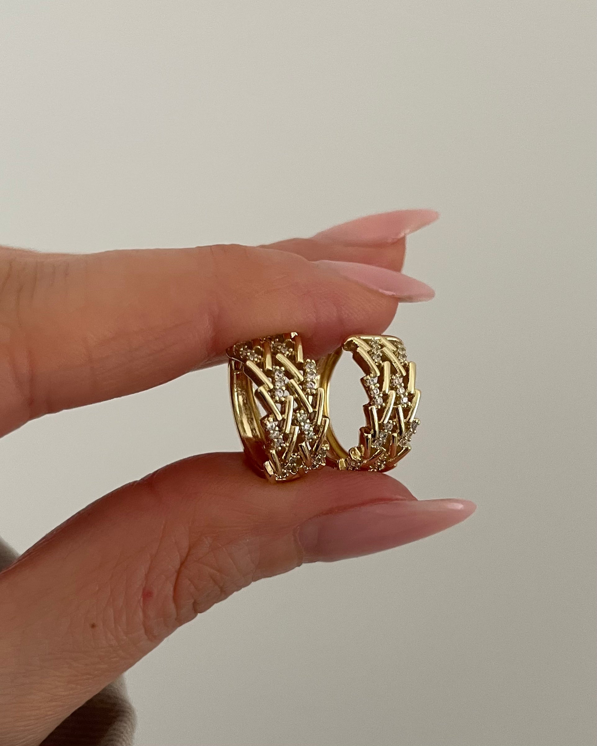 Creolen VIP Glitter -14K vergoldet