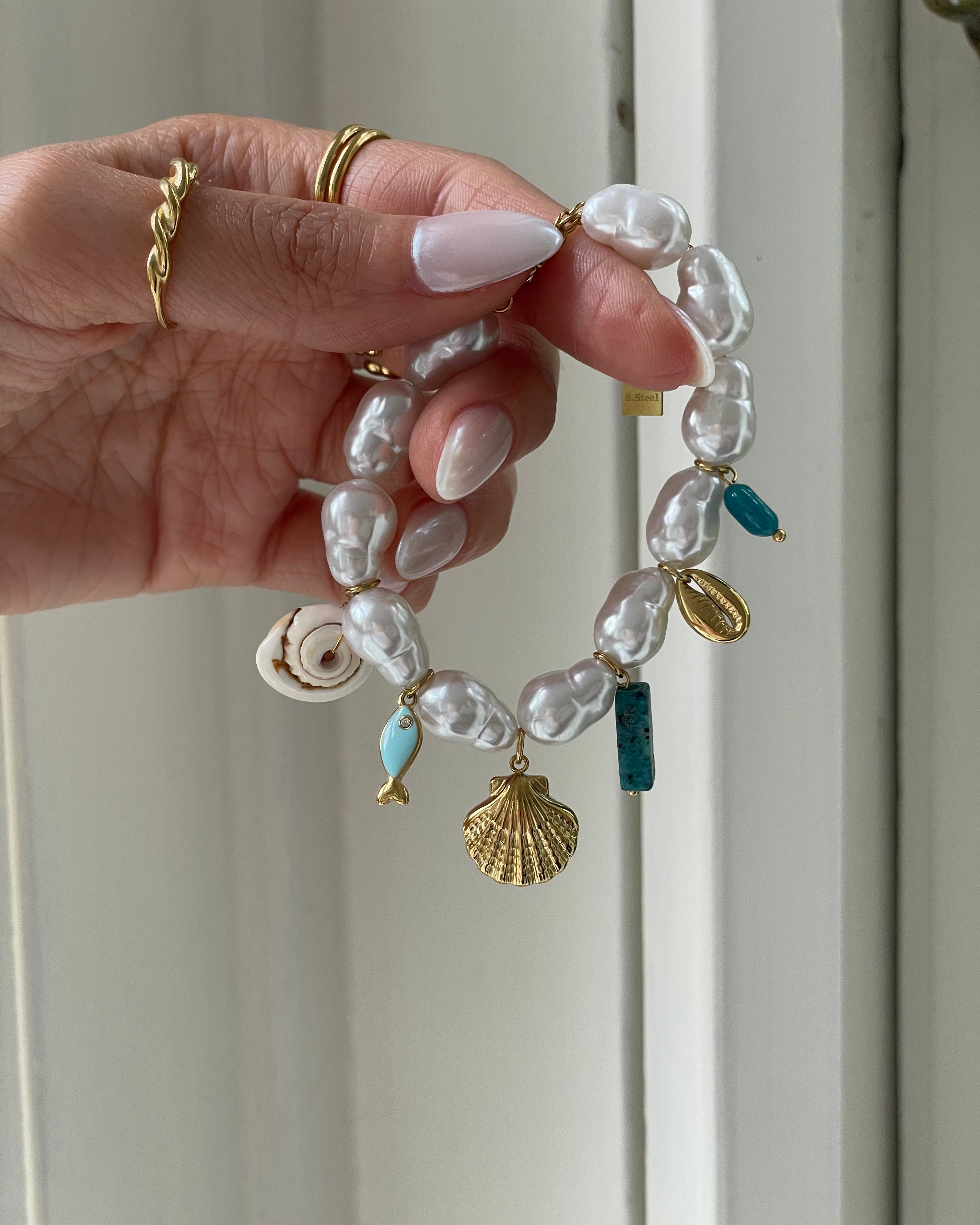 İnci Charm Plaj Bilekliği