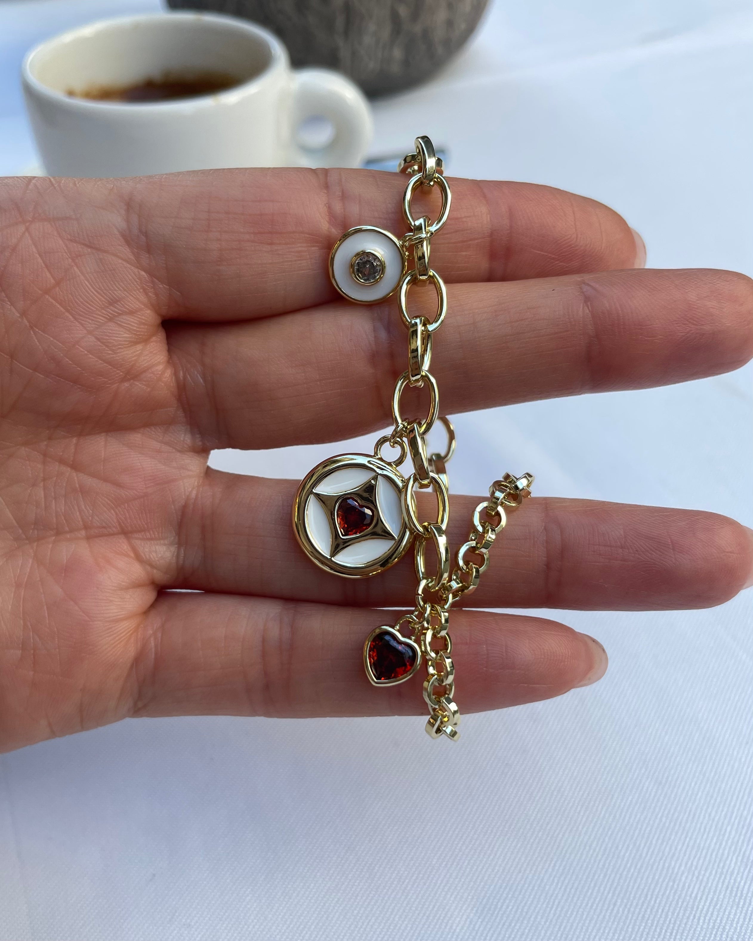 Armband VIP Charm Heart -14K vergoldet