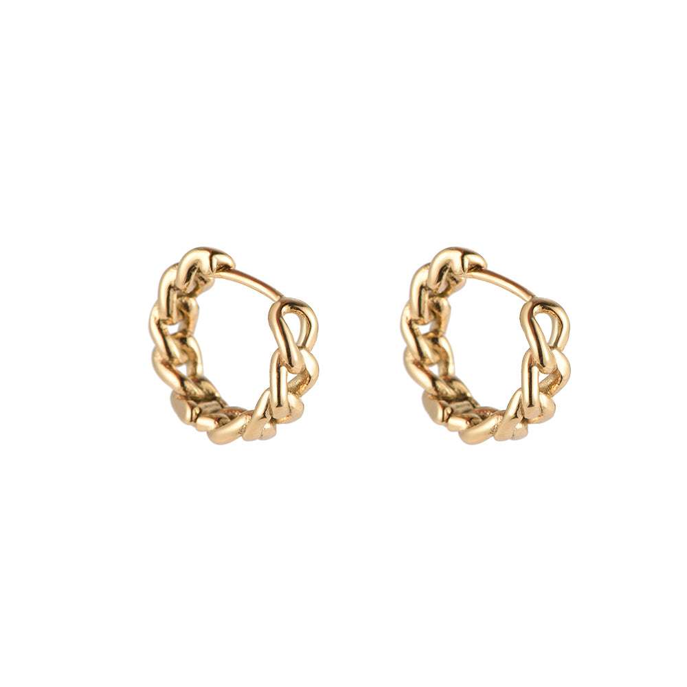 Creolen Edelstahl Chain Gold