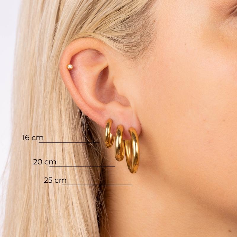 Creolen Edelstahl Hoop Gold 16mm