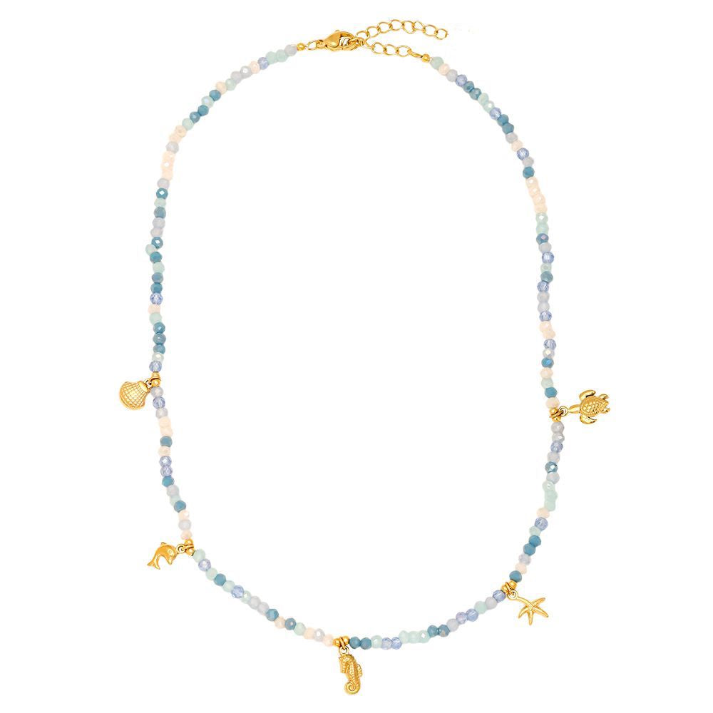 Kette Crystal Charm Blau