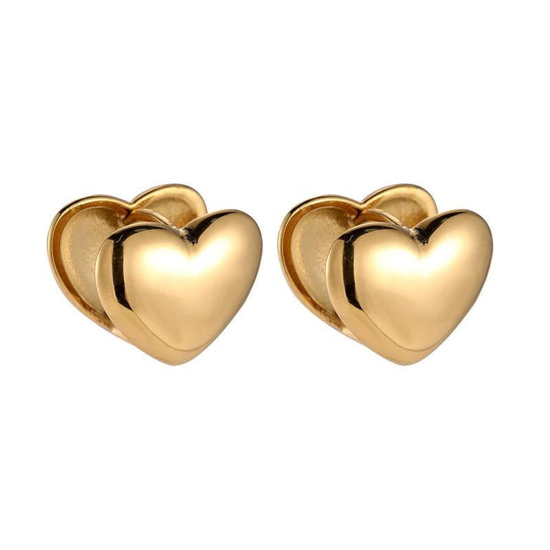 Ohrringe Double Heart Gold