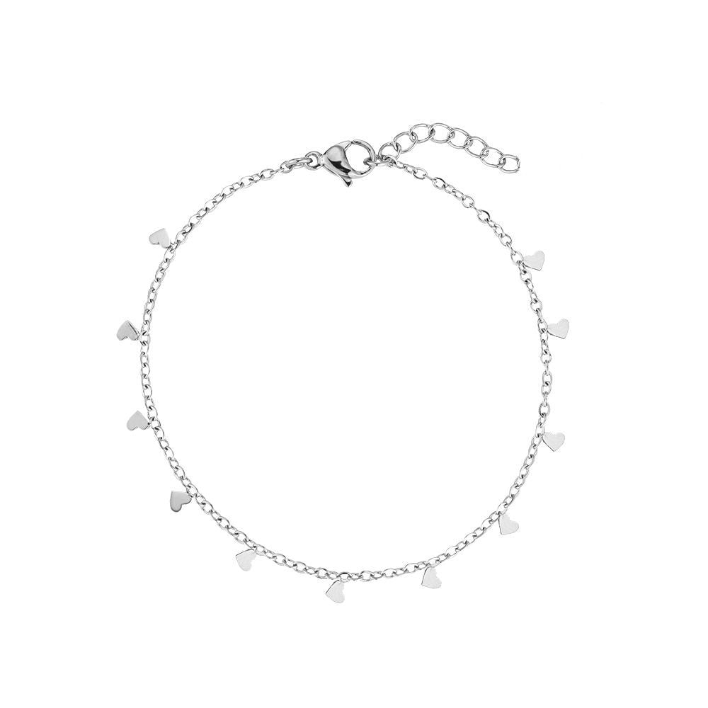 Armband Chain Mini Hearts Silber