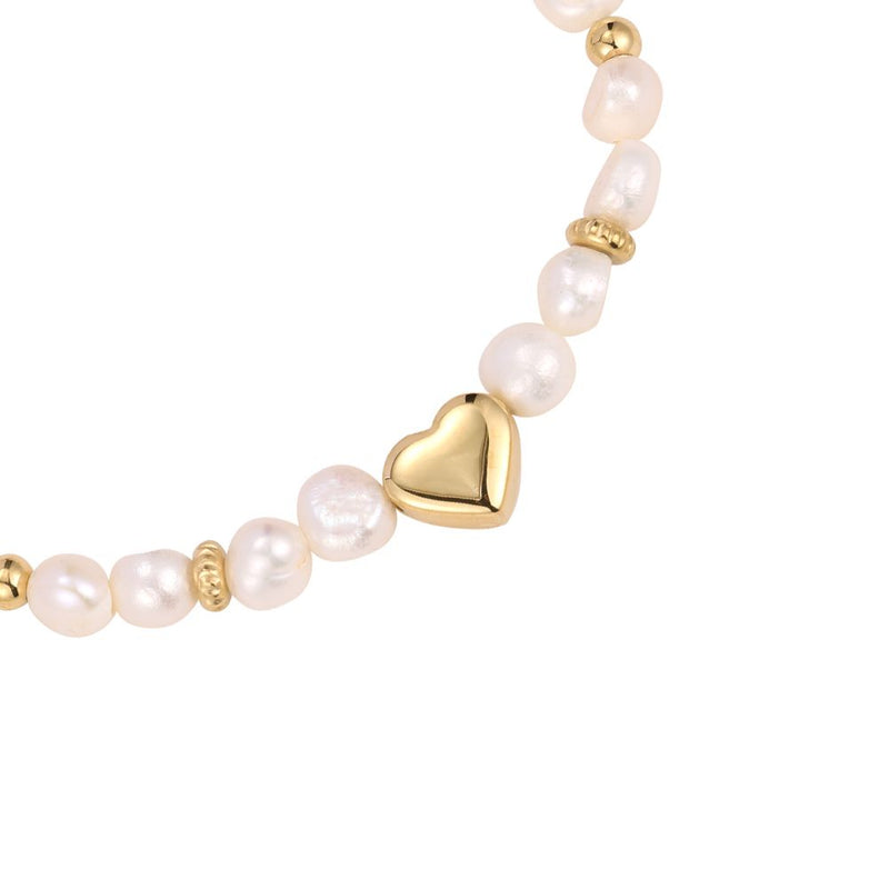 Armband Pearl Heart Gold