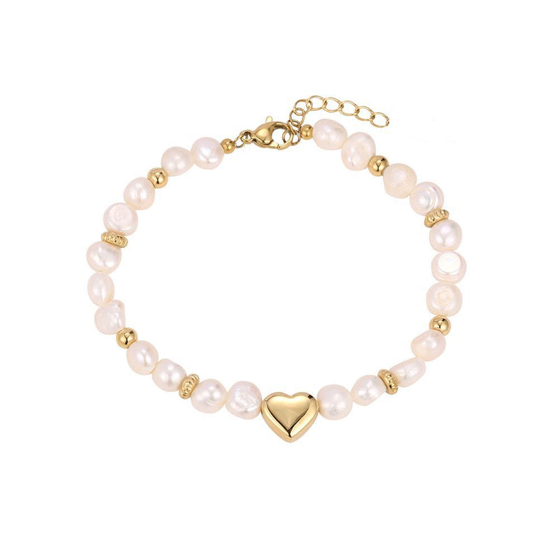 Armband Pearl Heart Gold