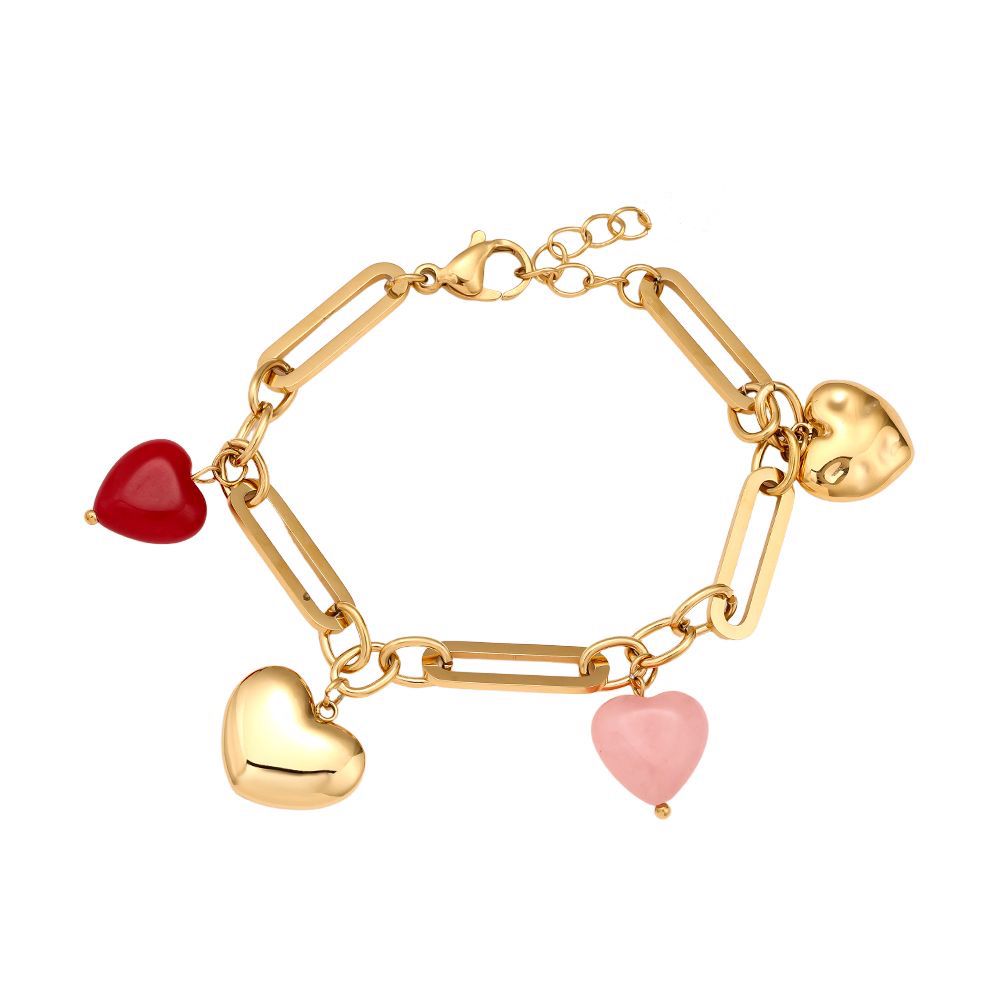 Armband Charm Heart Red