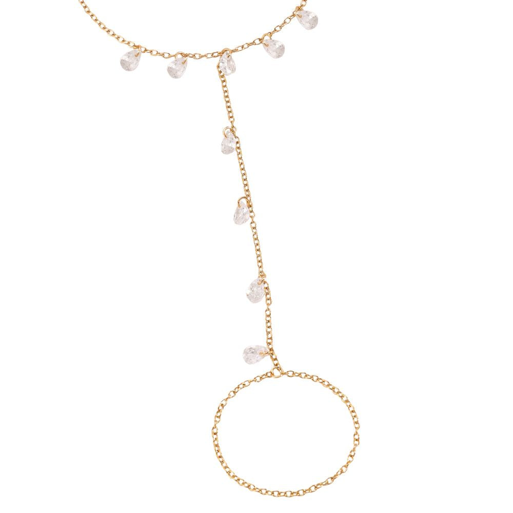 Hand Chain Brillant -18K vergoldet