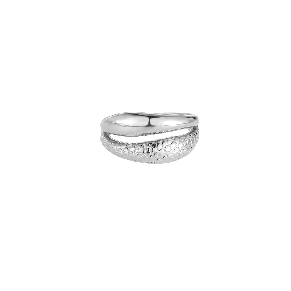 Ring Layer Snake Silber