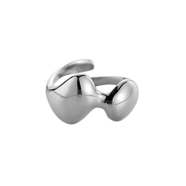 Ring Wavy Chunky Silber