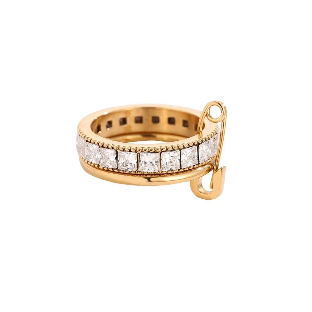 Ring Cube Lock Safety -18K vergoldet