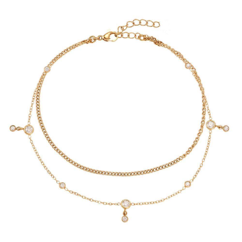 Fusskette Layer Elegance -18K vergoldet
