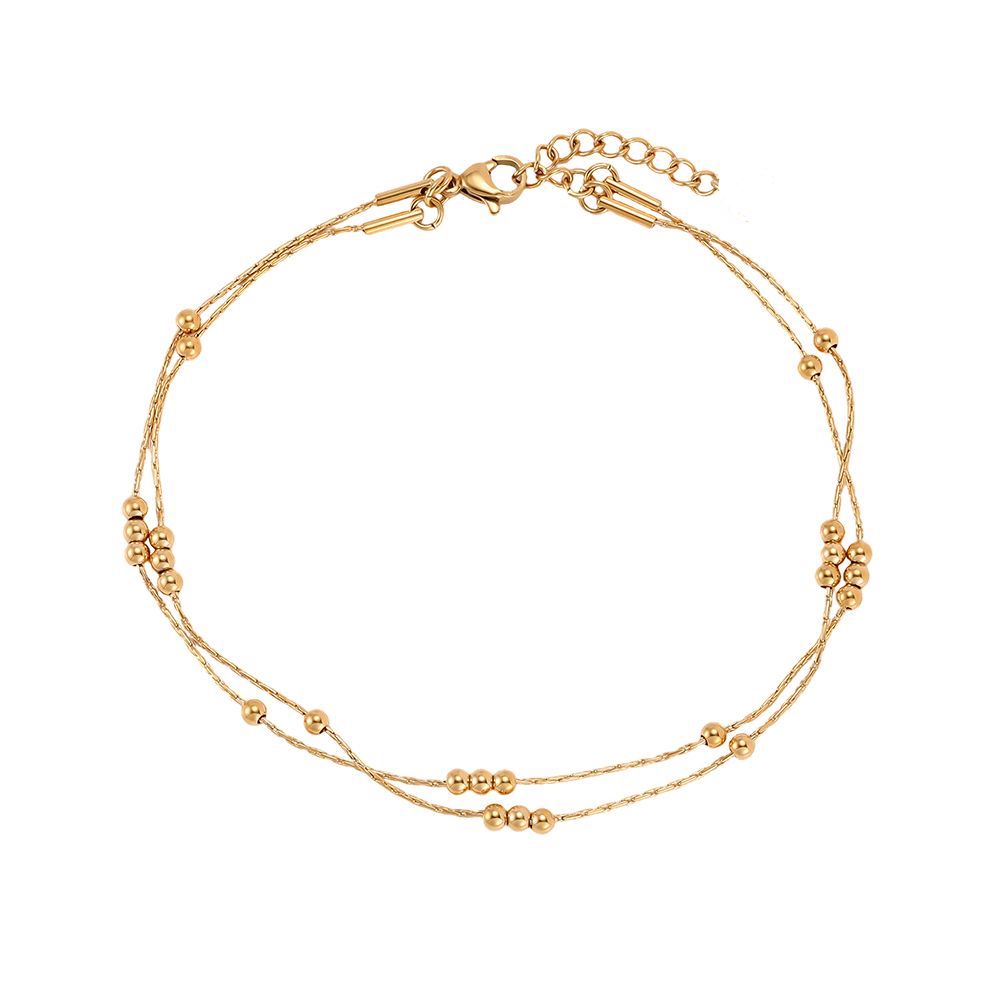 Fusskette Golden Pearls -18K vergoldet