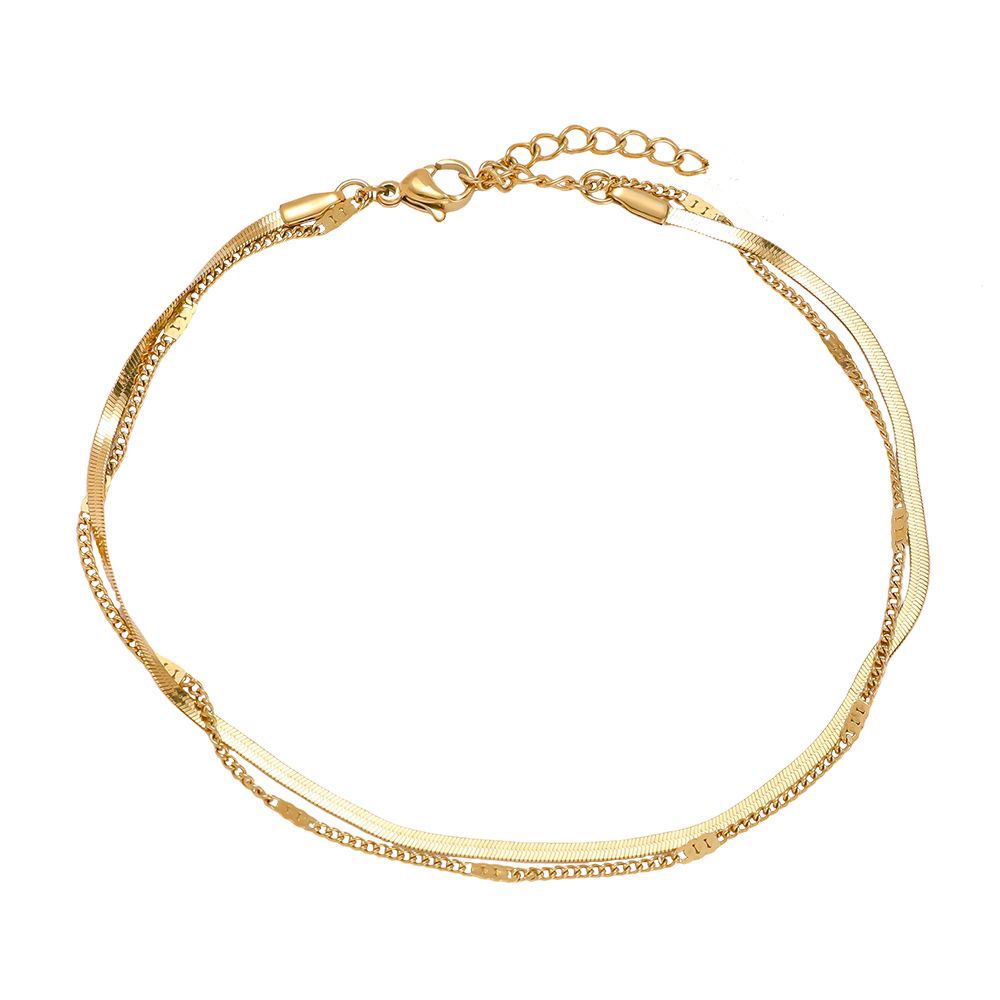 Fusskette Layer Snake -18K vergoldet