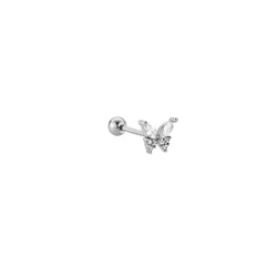 Piercing Mini Butterfly Diamonds Silber