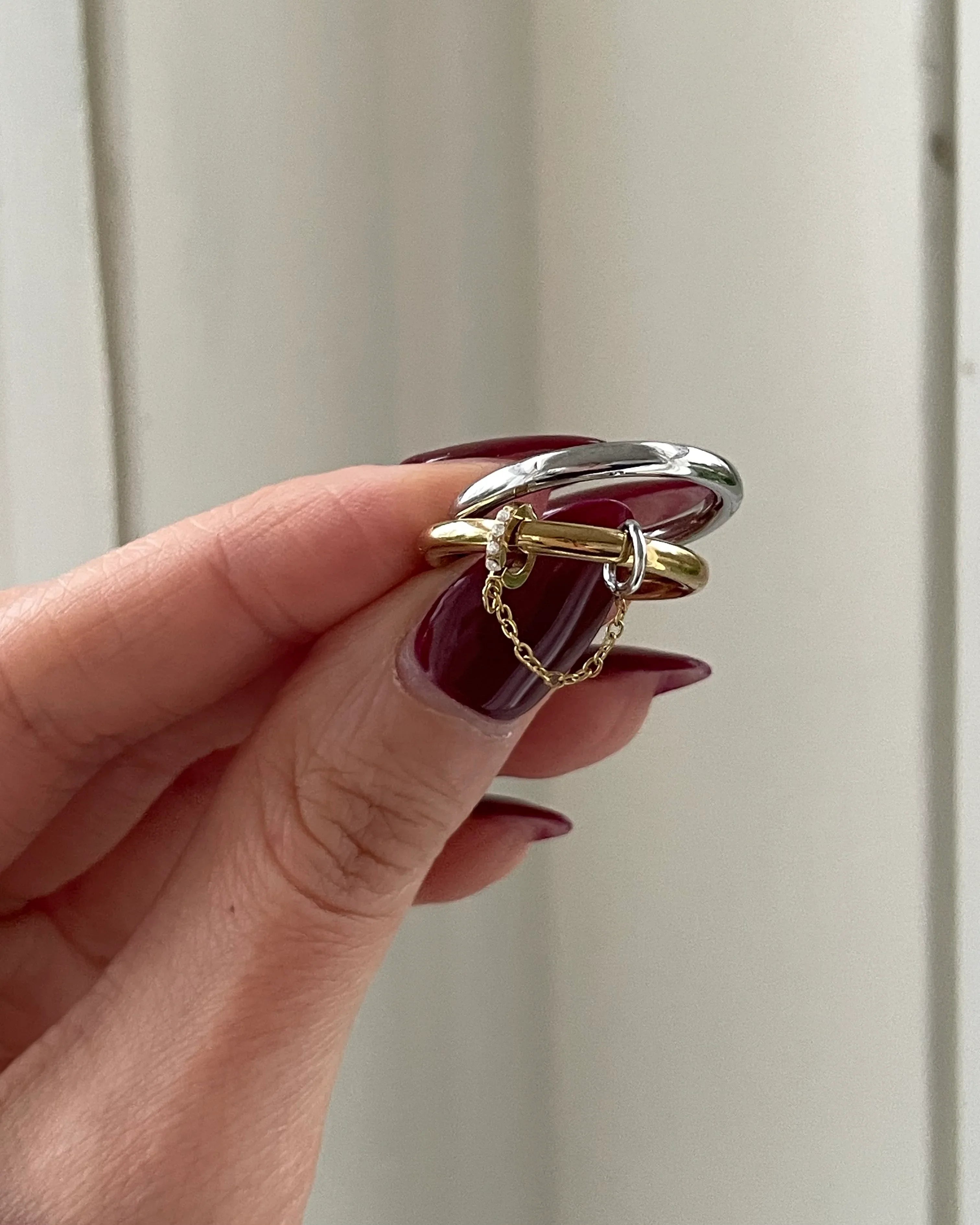 Ring Pave Bicolor Chain - NK Accessoires