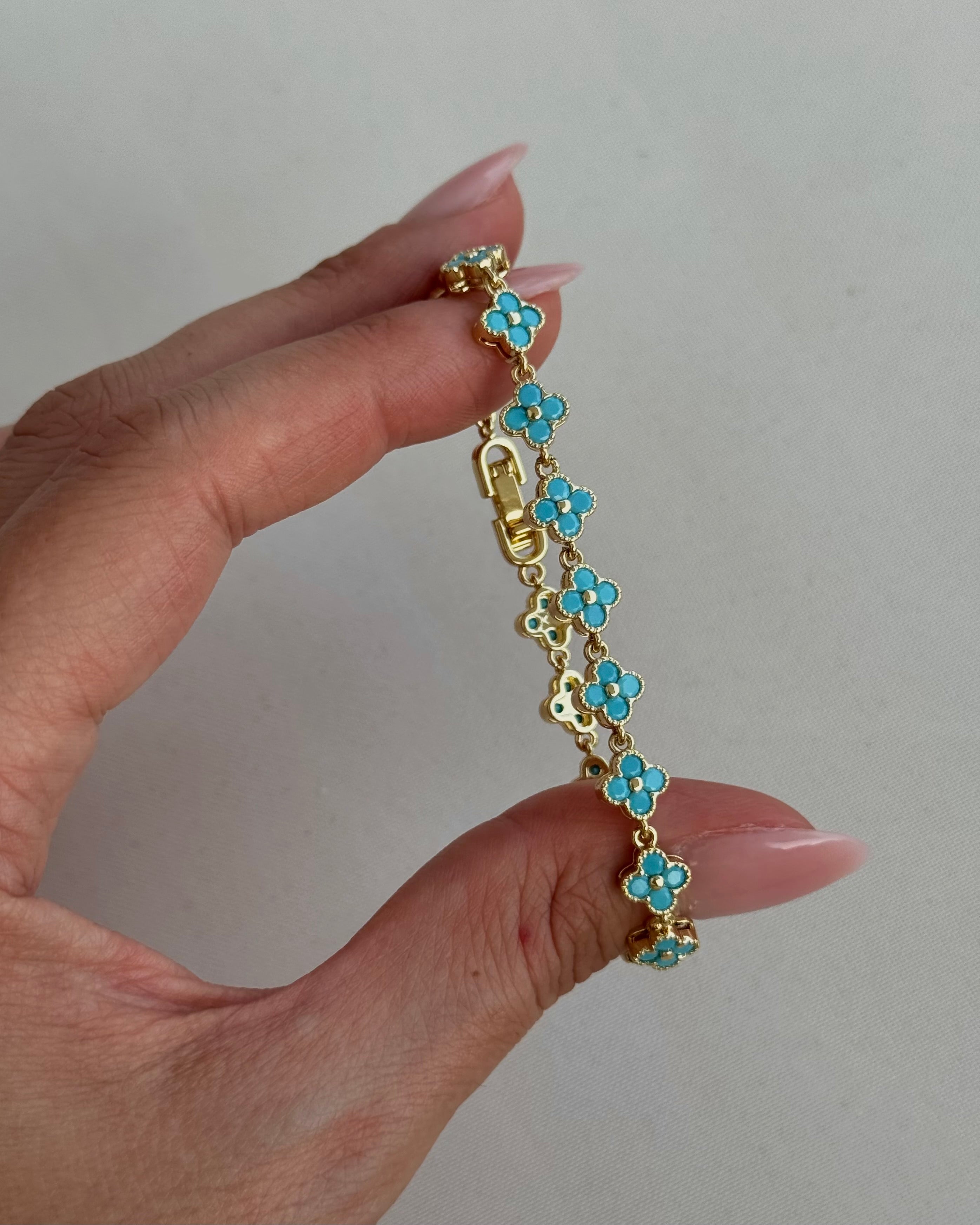 Armband VIP Clover Türkis -14K vergoldet