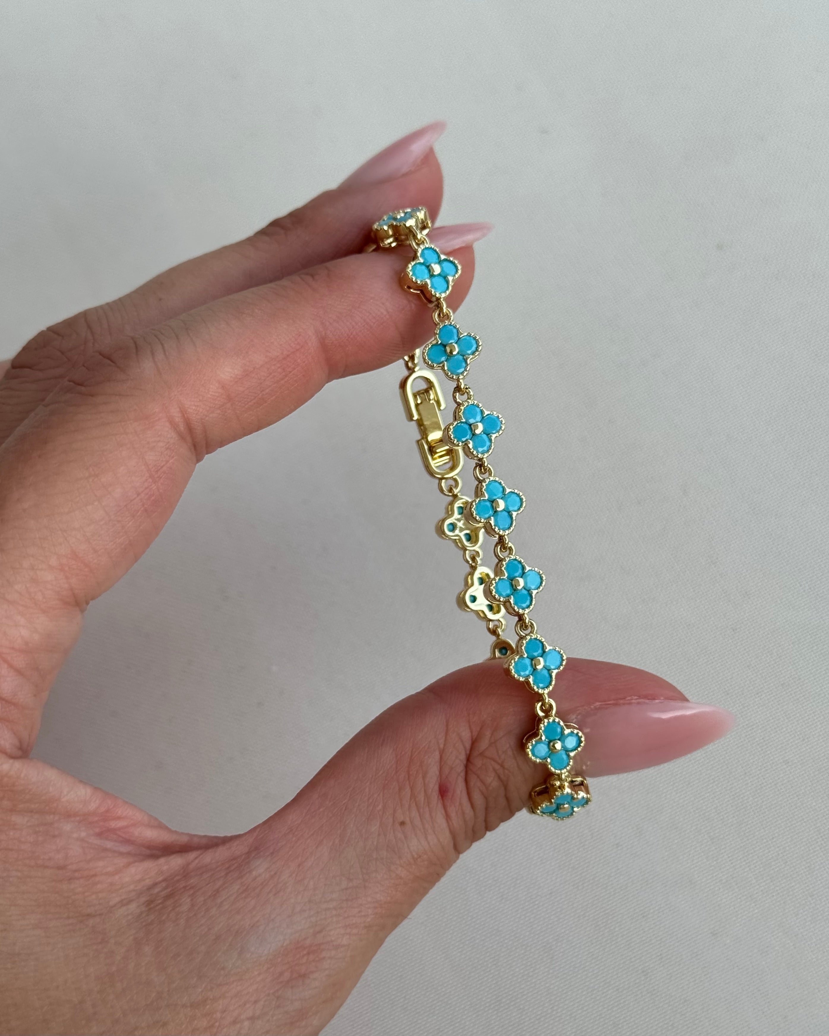 Armband VIP Clover Türkis -14K vergoldet