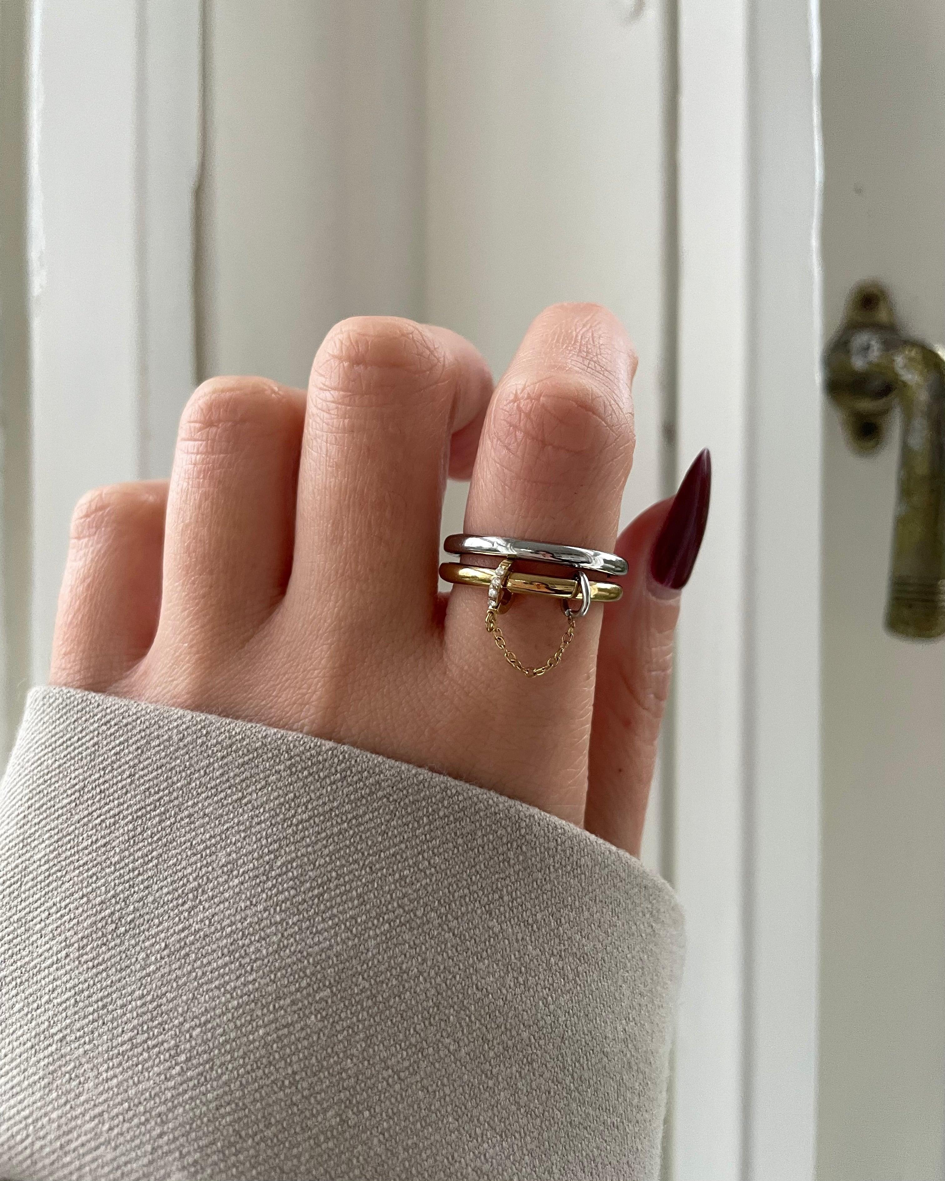 Ring Pave Bicolor Chain - NK Accessoires