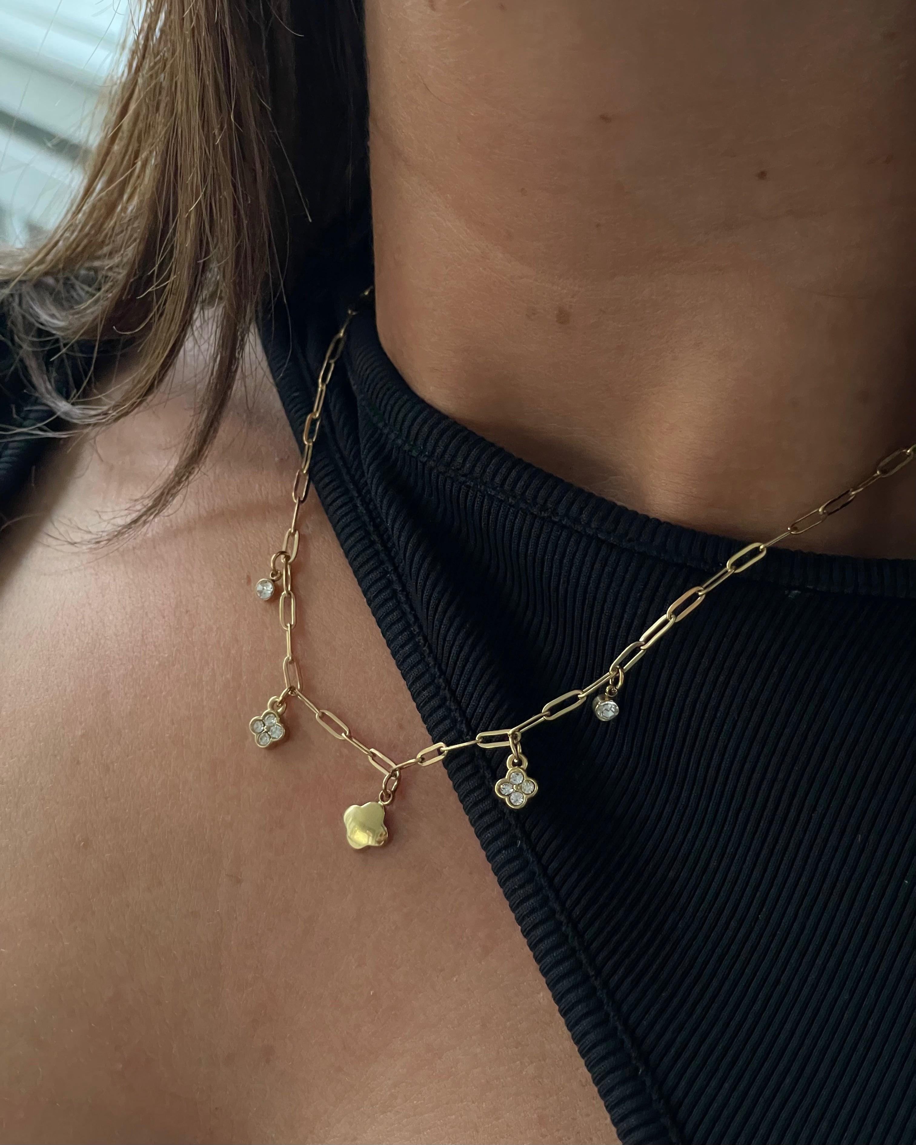 Kette Mini Charm Clover Flower