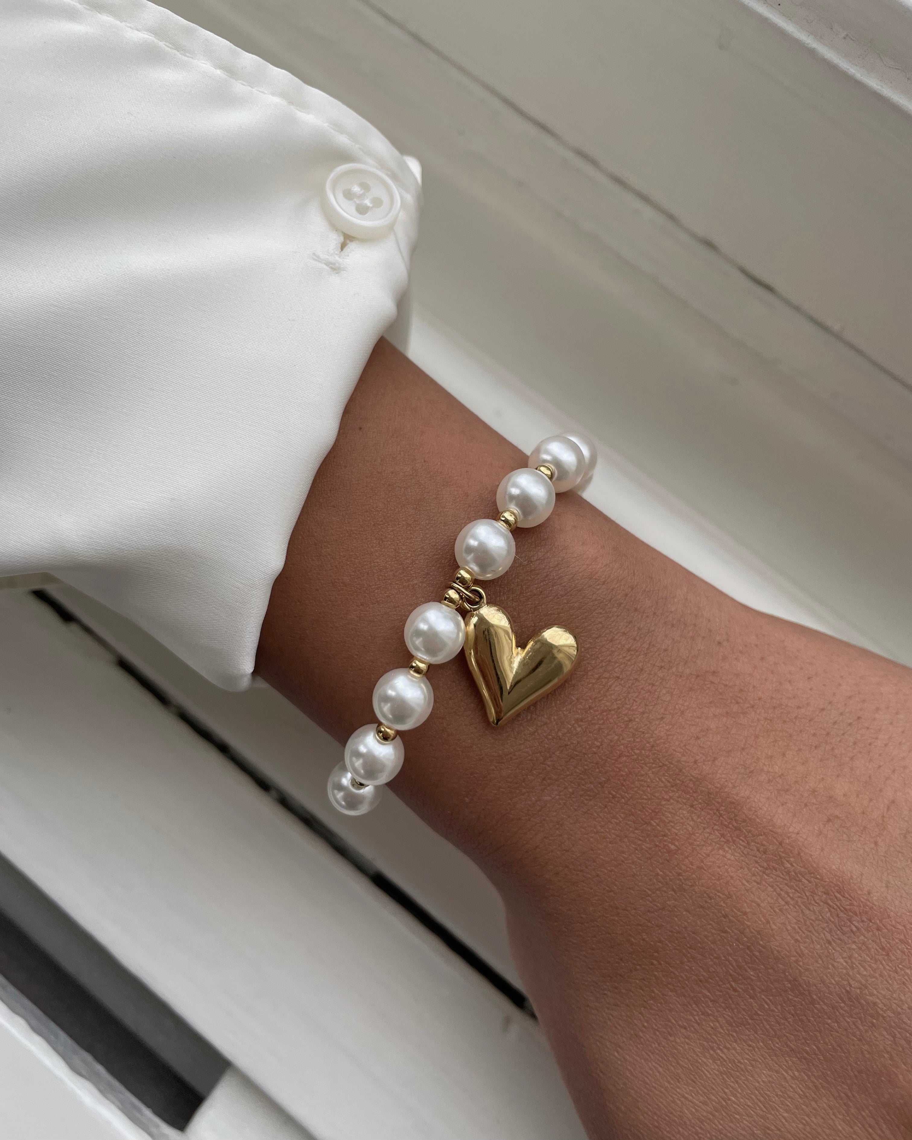 Armband Pearl Big Heart