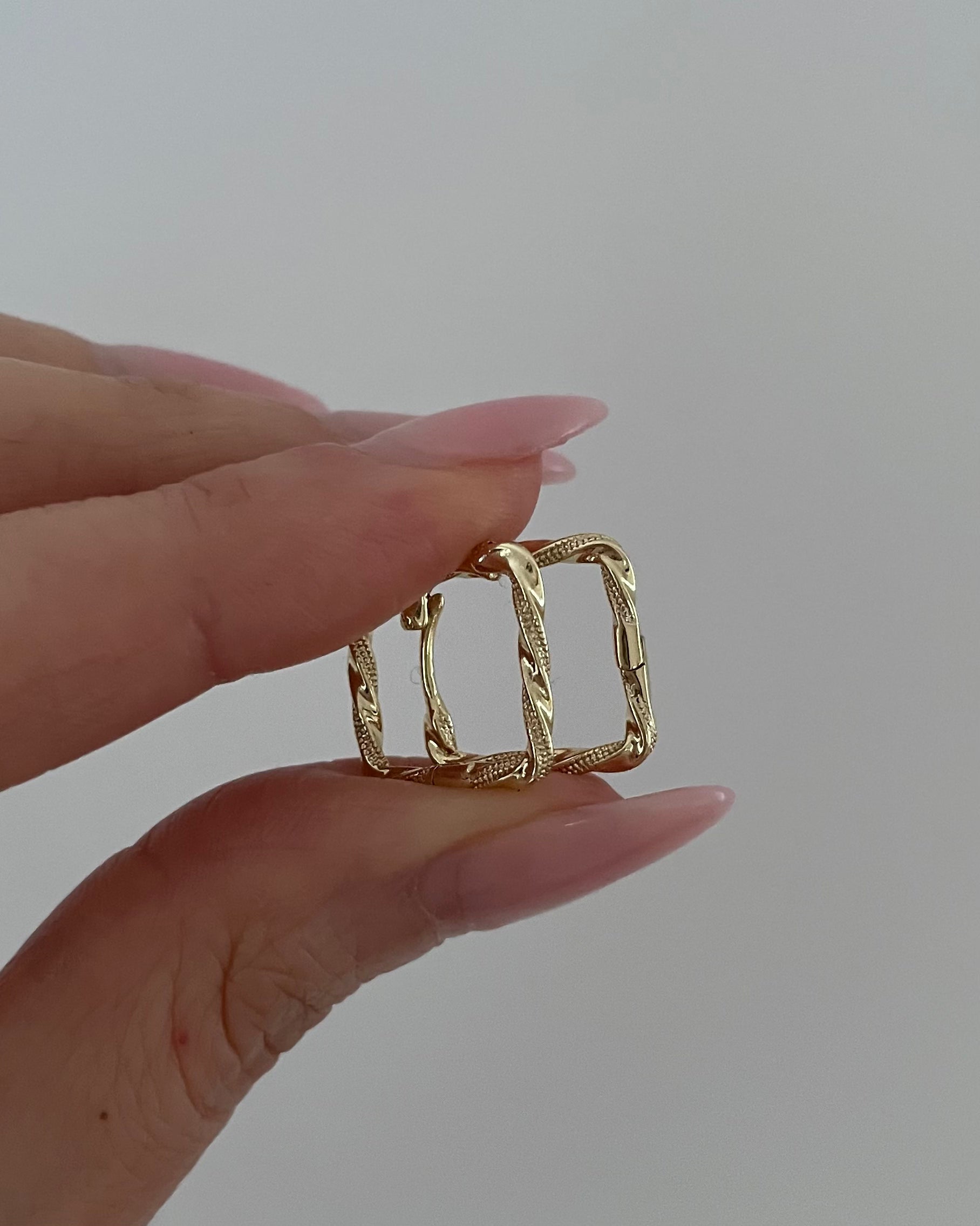 Ohrringe VIP Fine Square -14K vergoldet