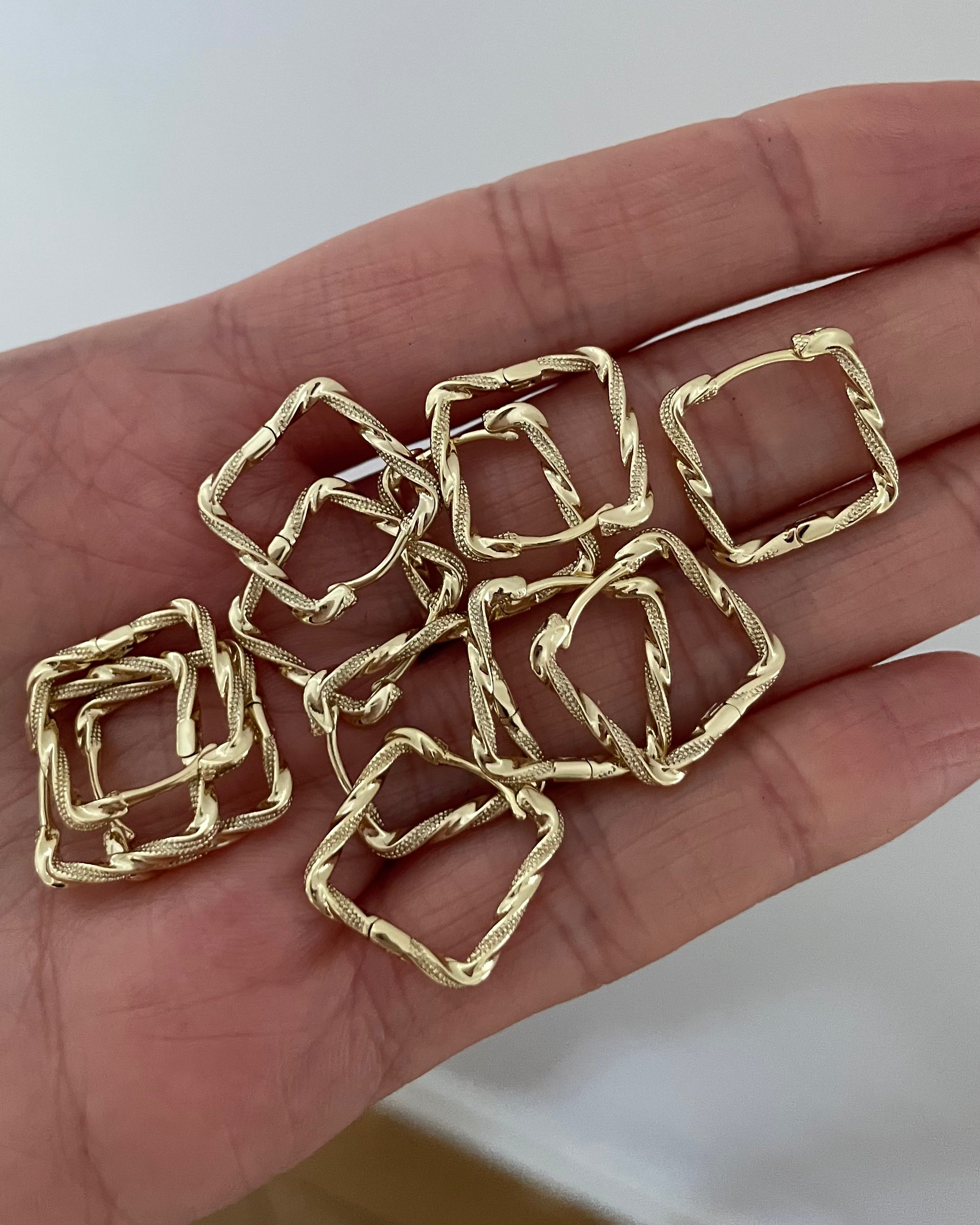 Ohrringe VIP Fine Square -14K vergoldet